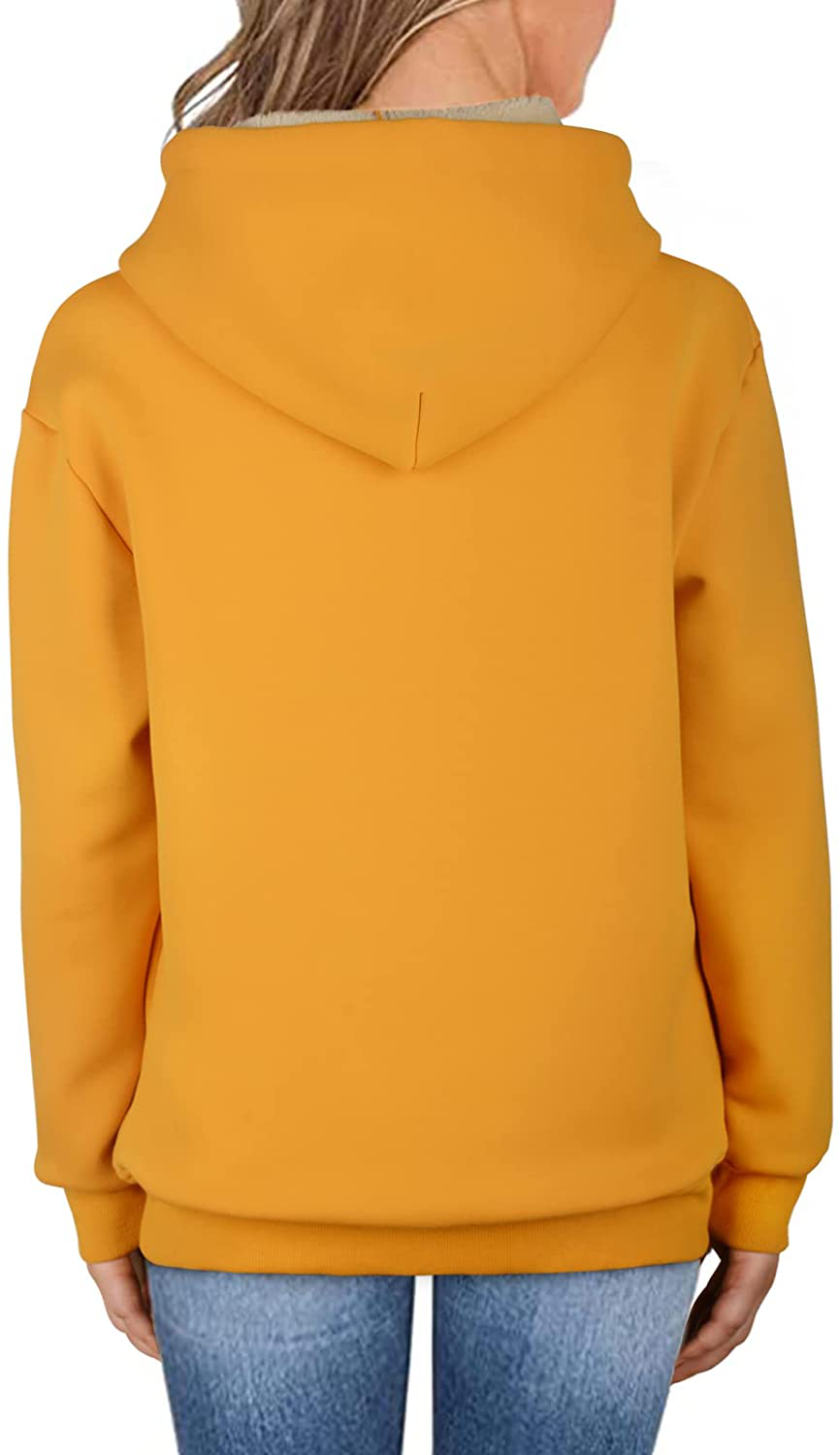 Theast Womens Winter Casual Warm Fleece Sherpa Lined Pullover Hooded Sweatshirt, Hoodies Sweatshirt for Women Apparel & Accessories > Clothing > Activewear Kylie Max