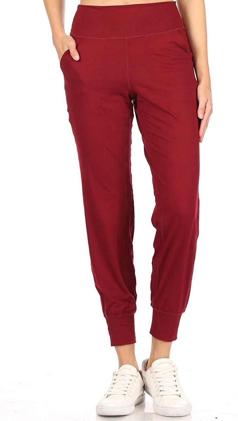 Leggings Depot Women'S Printed Solid Activewear Jogger Track Cuff Sweatpants Apparel & Accessories > Clothing > Activewear Kylie Max