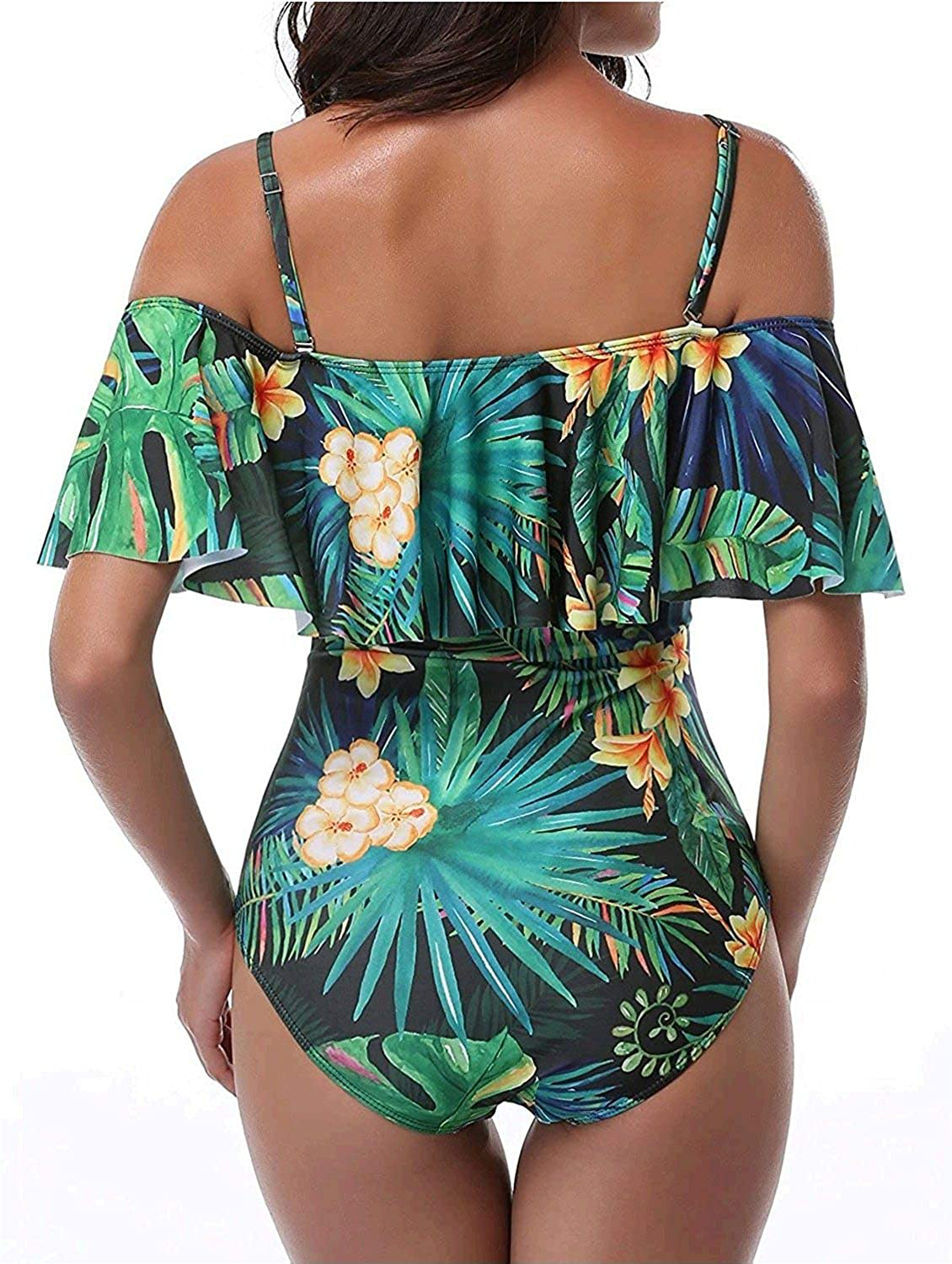 Women One Piece Bathing Suit Printed Shoulder Straps Ruched Swimwear Bikini S. Apparel & Accessories > Clothing > Swimwear Kylie Max