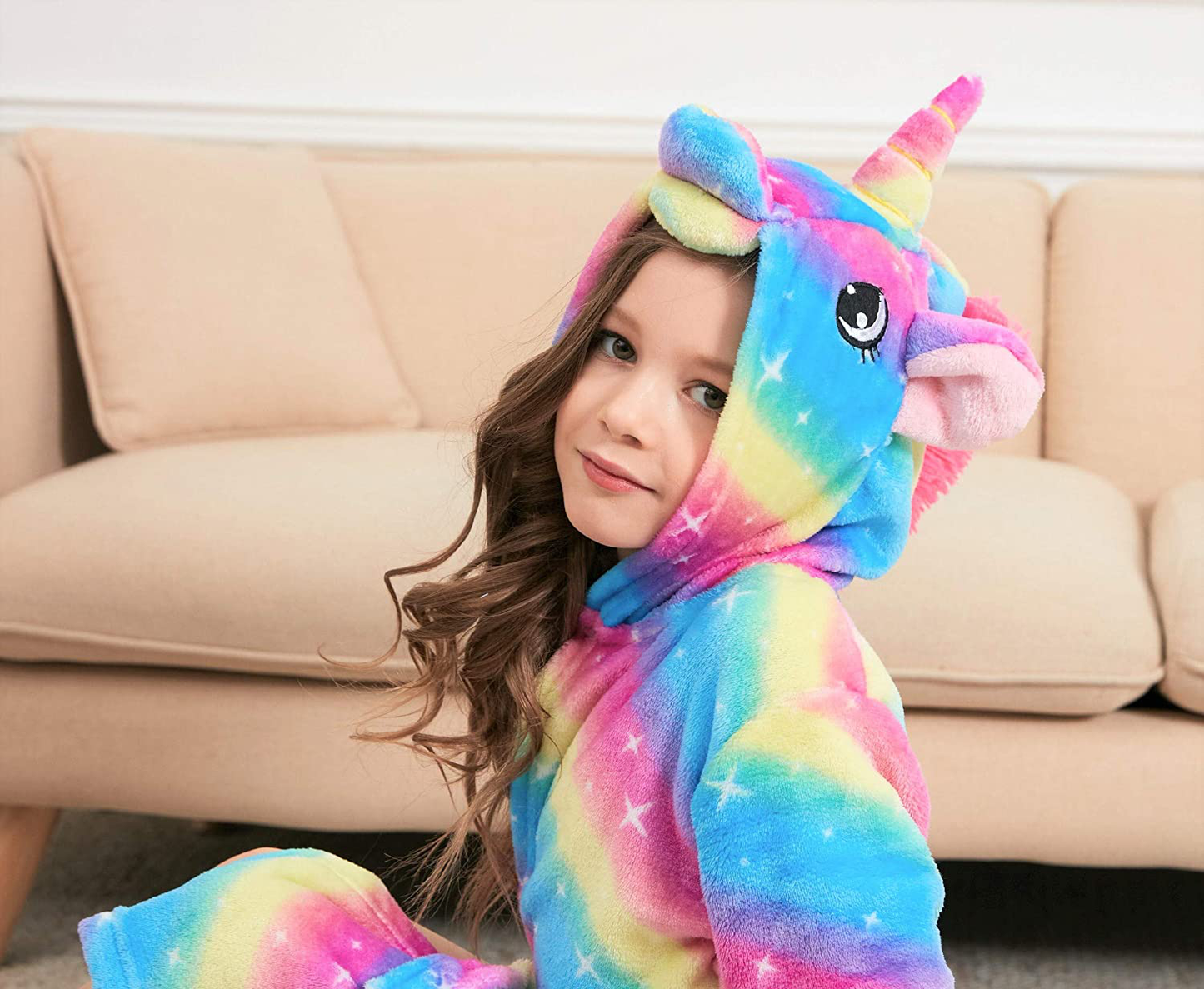 Doctor Unicorn Soft Unicorn Hooded Galaxy Bathrobe - Unicorn Gifts for Girls Apparel & Accessories > Clothing > Sleepwear & Loungewear > Robes Kylie Max