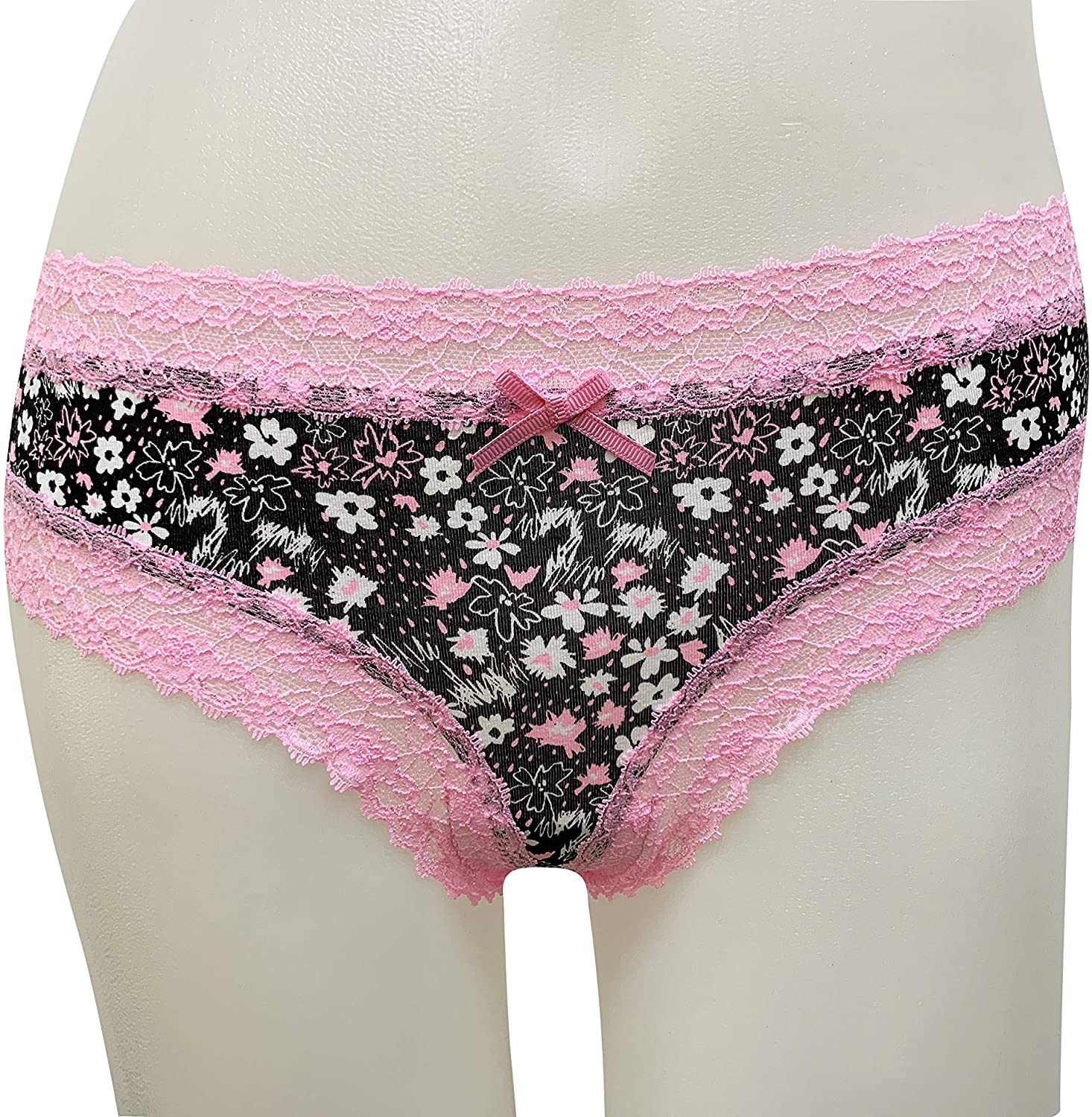 VIC LINUO Lace Panties Lace Cheeky Panties for Women, Soft and Stretched, 4-Pack Apparel & Accessories > Clothing > Underwear & Socks > Underwear VIC LINUO