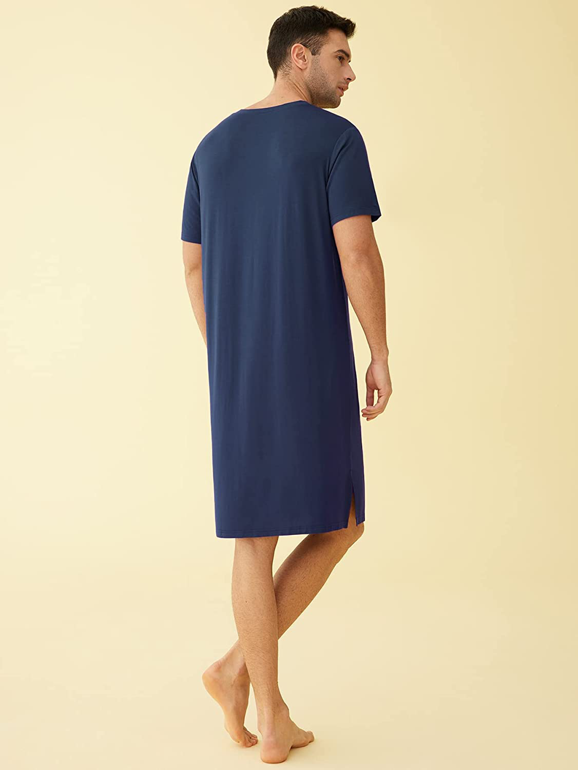 Latuza Men'S Bamboo Viscose Nightshirt Short Sleeves Sleep Shirt Apparel & Accessories > Clothing > Sleepwear & Loungewear > Nightgowns Kylie Max