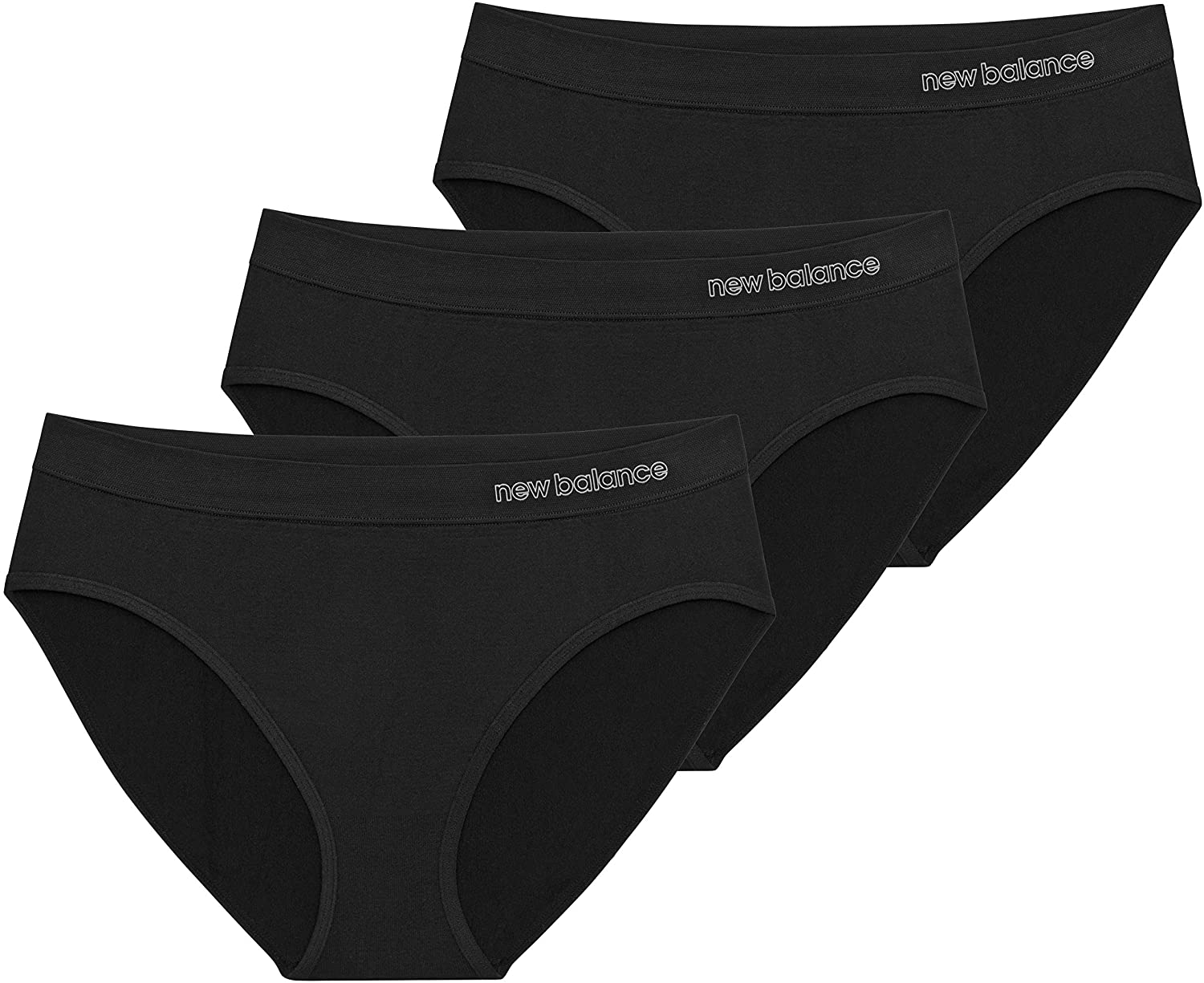 New Balance Women'S Ultra Comfort Performance Seamless Hipsters, 3-Pack of Underwear Apparel & Accessories > Clothing > Underwear & Socks > Underwear New Balance Black/Black/Black Small