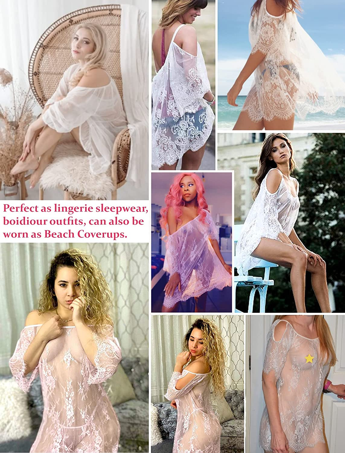 Avidlove Women Chemises Lace Smock Lingerie Mini Babydoll Lingerie Sleepwear S-4XL Apparel & Accessories > Clothing > Underwear & Socks > Lingerie Avidlove