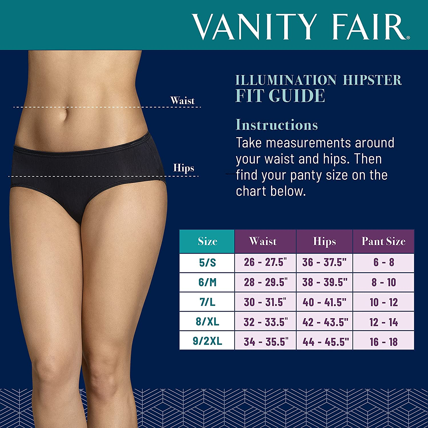 Vanity Fair Women'S Illumination Hipster Panty 18107 Apparel & Accessories > Clothing > Underwear & Socks > Underwear Vanity Fair