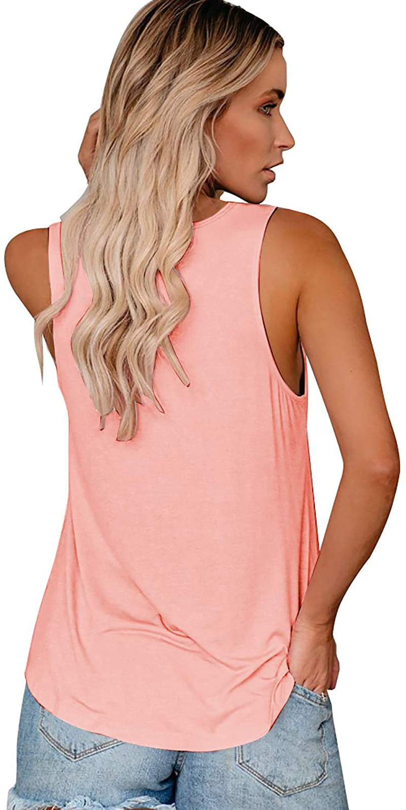 ETCYY Tie Dye Sleeveless V Neck Tank Tops for Women Summer Cute Printed Loose Fit Workout Athletic Yoga Shirts Apparel & Accessories > Clothing > Activewear Kylie Max