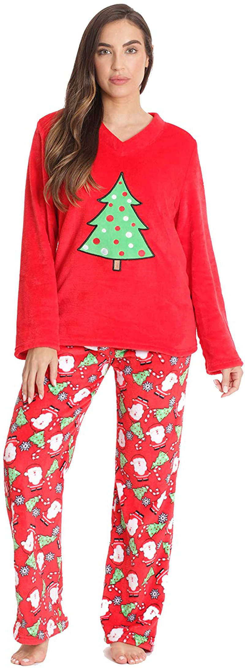 Just Love Plush Pajama Sets for Women Apparel & Accessories > Clothing > Sleepwear & Loungewear > Pajamas Just Love Red - Tossed Holiday X-Large