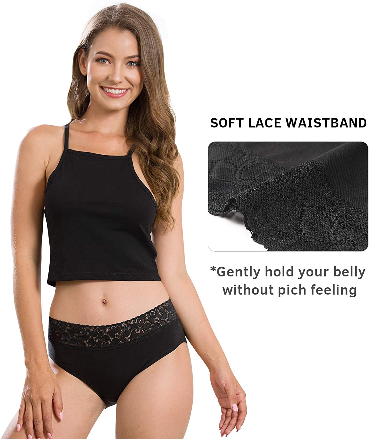 Cotton Hipster Panties for Women Lace Hiphugger Panties Bikini Underwear Pack Apparel & Accessories > Clothing > Underwear & Socks > Underwear Altheanray