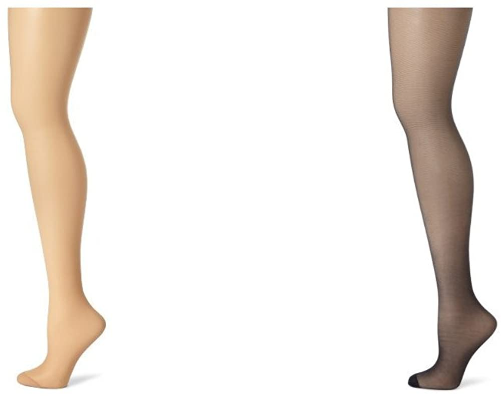 Hanes Women'S Control Top Reinforced Toe Silk Reflections Panty Hose Apparel & Accessories > Clothing > Underwear & Socks > Shapewear Hanes Café a Lait/Classic Navy 2 C-D