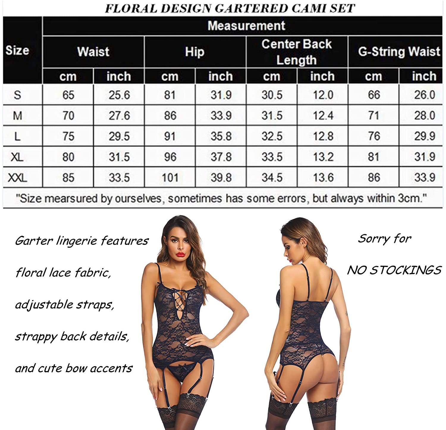 Avidlove Women Lace Bodysuit Lingerie Set Babydoll Chemise with Garter Belts Apparel & Accessories > Clothing > Underwear & Socks > Lingerie Avidlove