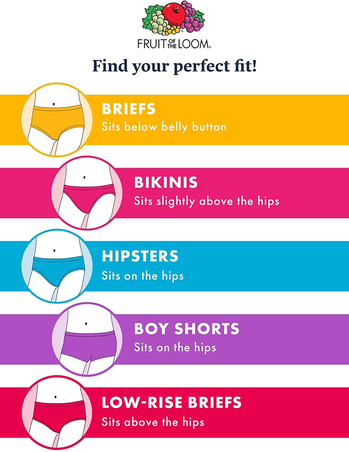 Fruit of the Loom Girls' Cotton Hipster Underwear Apparel & Accessories > Clothing > Underwear & Socks > Underwear Fruit of the Loom