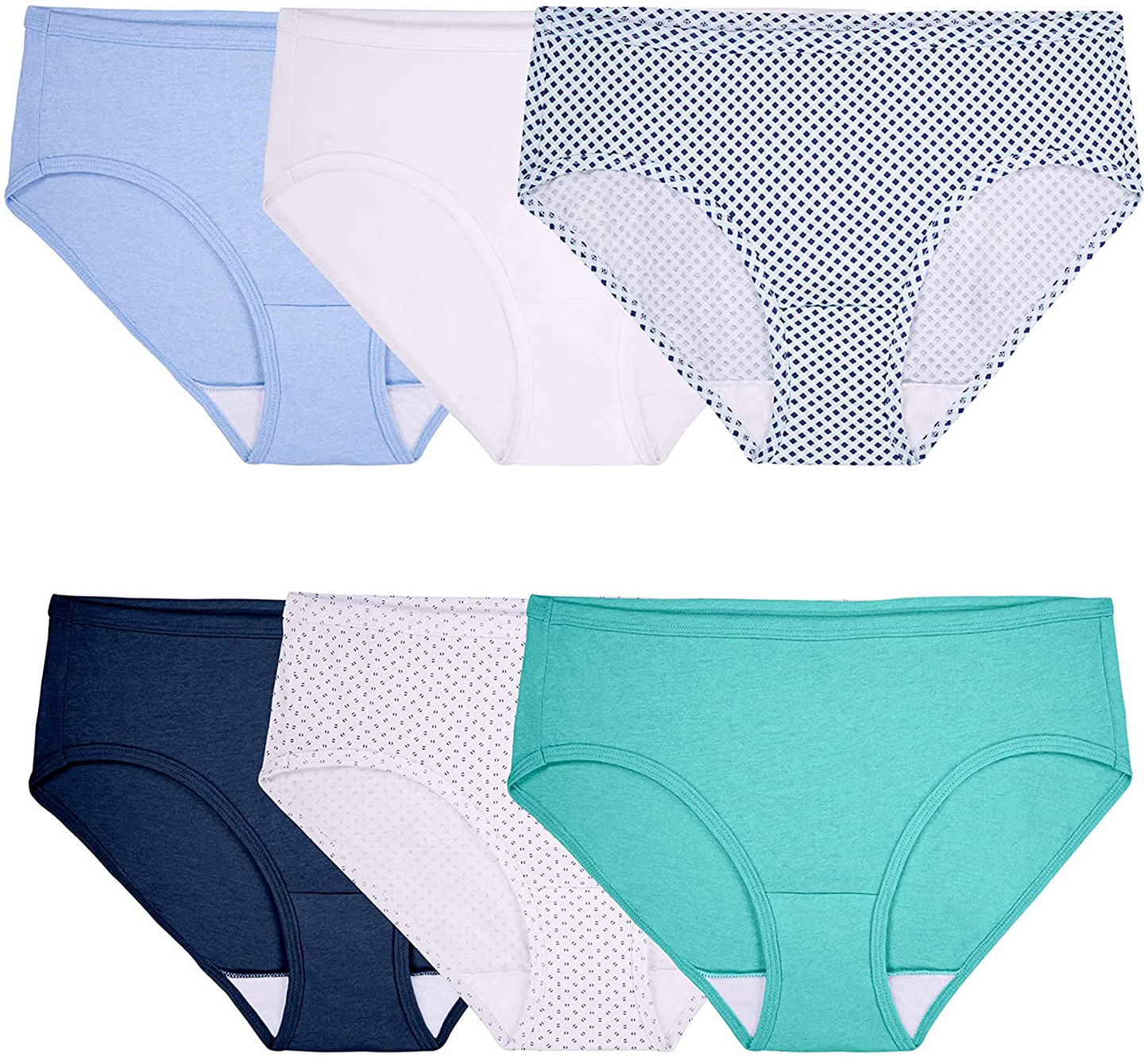Fruit of the Loom Women'S Tag Free Cotton Hipster Panties (Regular & plus Size) Apparel & Accessories > Clothing > Underwear & Socks > Underwear Fruit of the Loom Hipster - 6 Pack - Covered Waistband Hipster 7