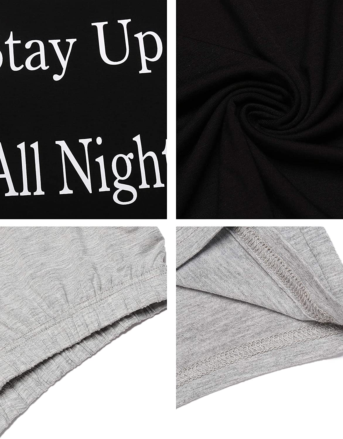 Ekouaer Short Pajama Set for Women, Cartoon Print Tee and Ruffles Sleepwear S-XXL Apparel & Accessories > Clothing > Sleepwear & Loungewear Kylie Max