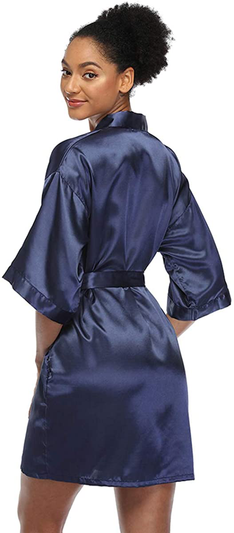 Short Silky Robe for Women Bridal Lightweight Sleepwear Satin Kimono Bathrobe Apparel & Accessories > Clothing > Sleepwear & Loungewear > Robes Ferrendo