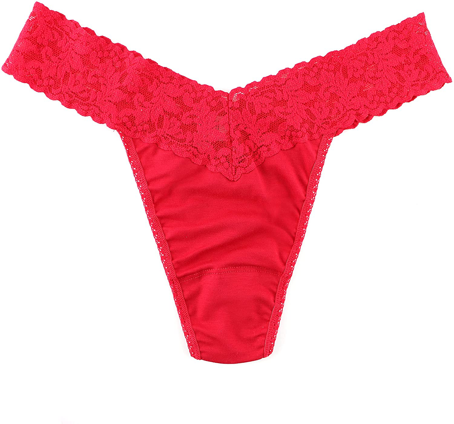 hanky panky, Supima Cotton Original Rise Thong, One Size (4-14) Apparel & Accessories > Clothing > Underwear & Socks > Underwear hanky panky Red One Size