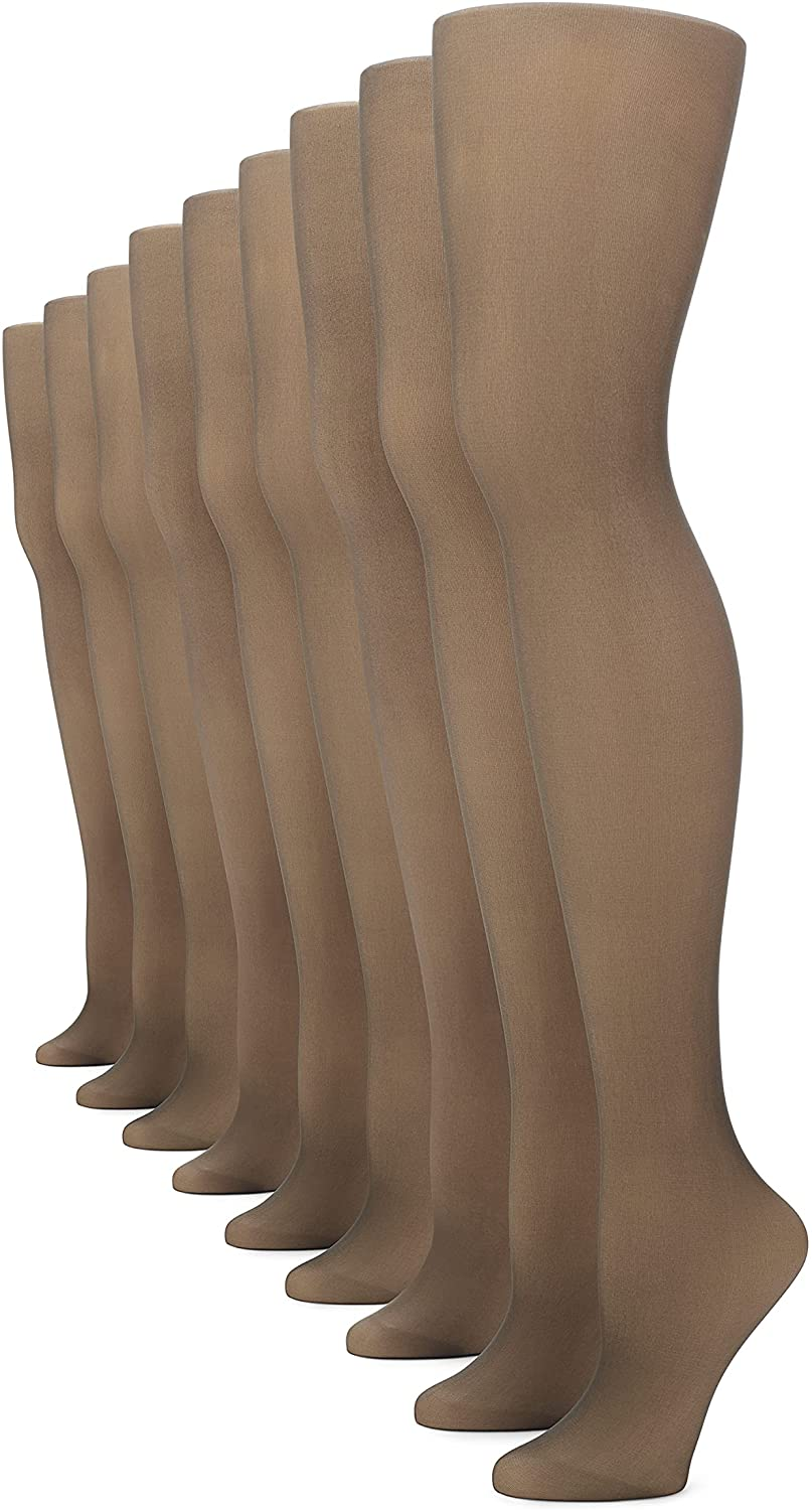 No Nonsense Women'S Control Top Pantyhose Apparel & Accessories > Clothing > Underwear & Socks > Shapewear KYLIE MAX Off Black - 9 Pair Pack B