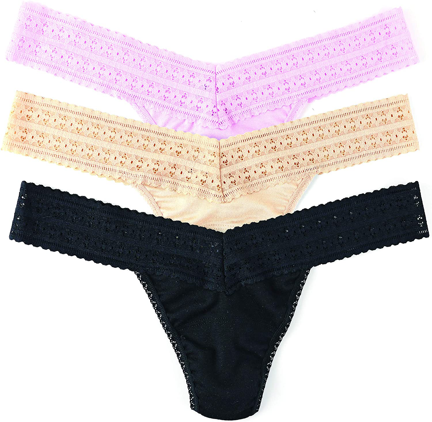 hanky panky, Dream Tencel Modal Low Rise Thong Value 3 Pack, One Size 2-12 Apparel & Accessories > Clothing > Underwear & Socks > Underwear hanky panky Cotton Candy, Black, Chai One Size