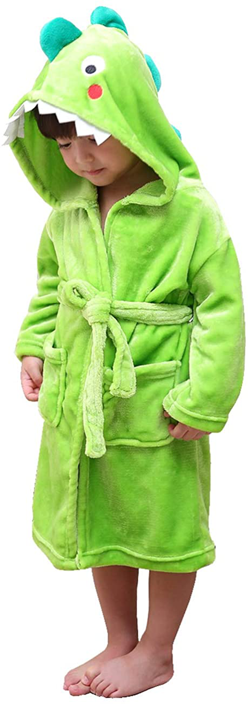 Kids Boys Animal Plush Bathrobe Dinosaur Elephant Monster Hooded Fleece Sleep Robe 3-8 Years Apparel & Accessories > Clothing > Sleepwear & Loungewear > Robes Kylie Max