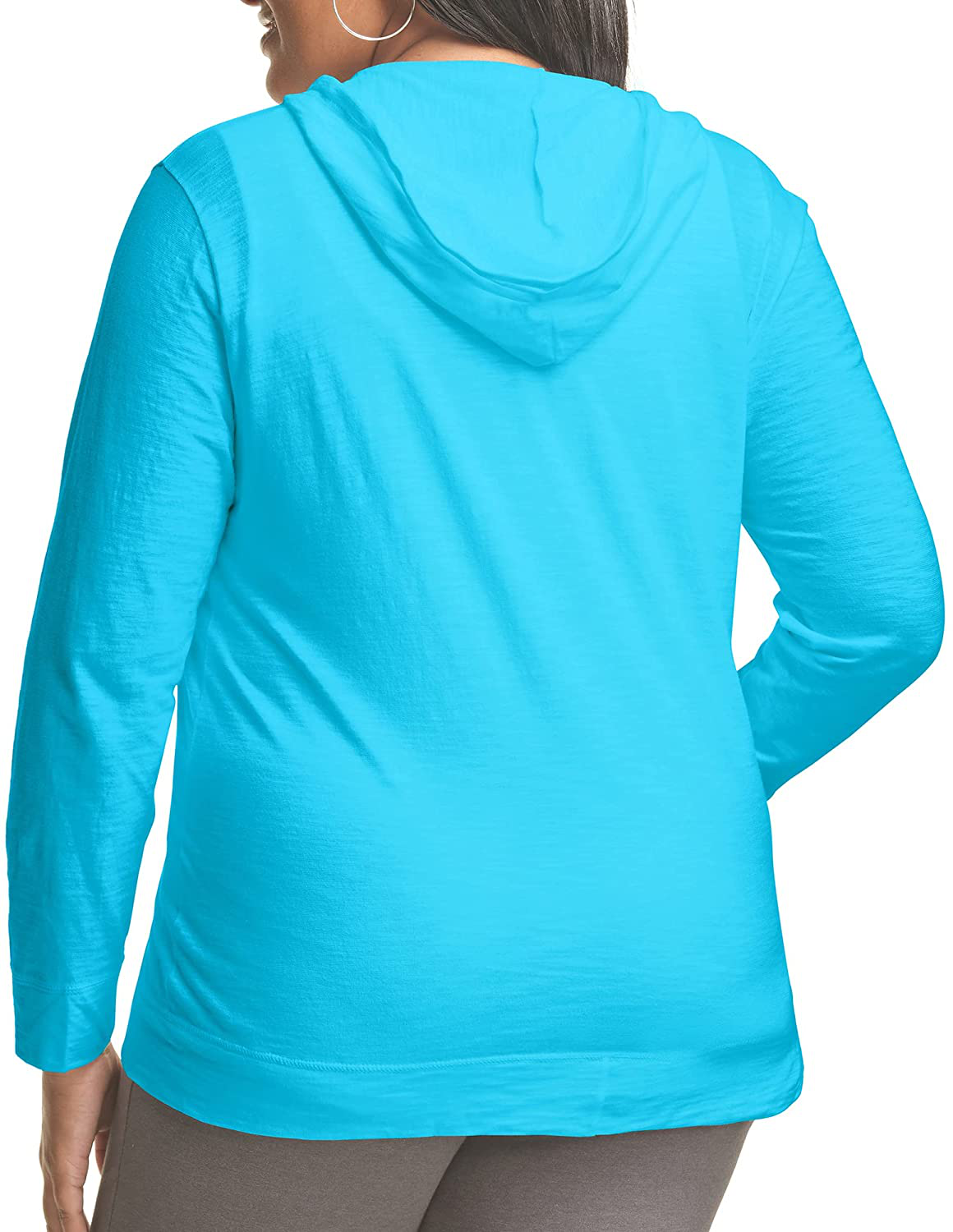 JUST MY SIZE plus Size Slub-Cotton Full-Zip Lightweight Women'S Hoodie Apparel & Accessories > Clothing > Activewear Kylie Max