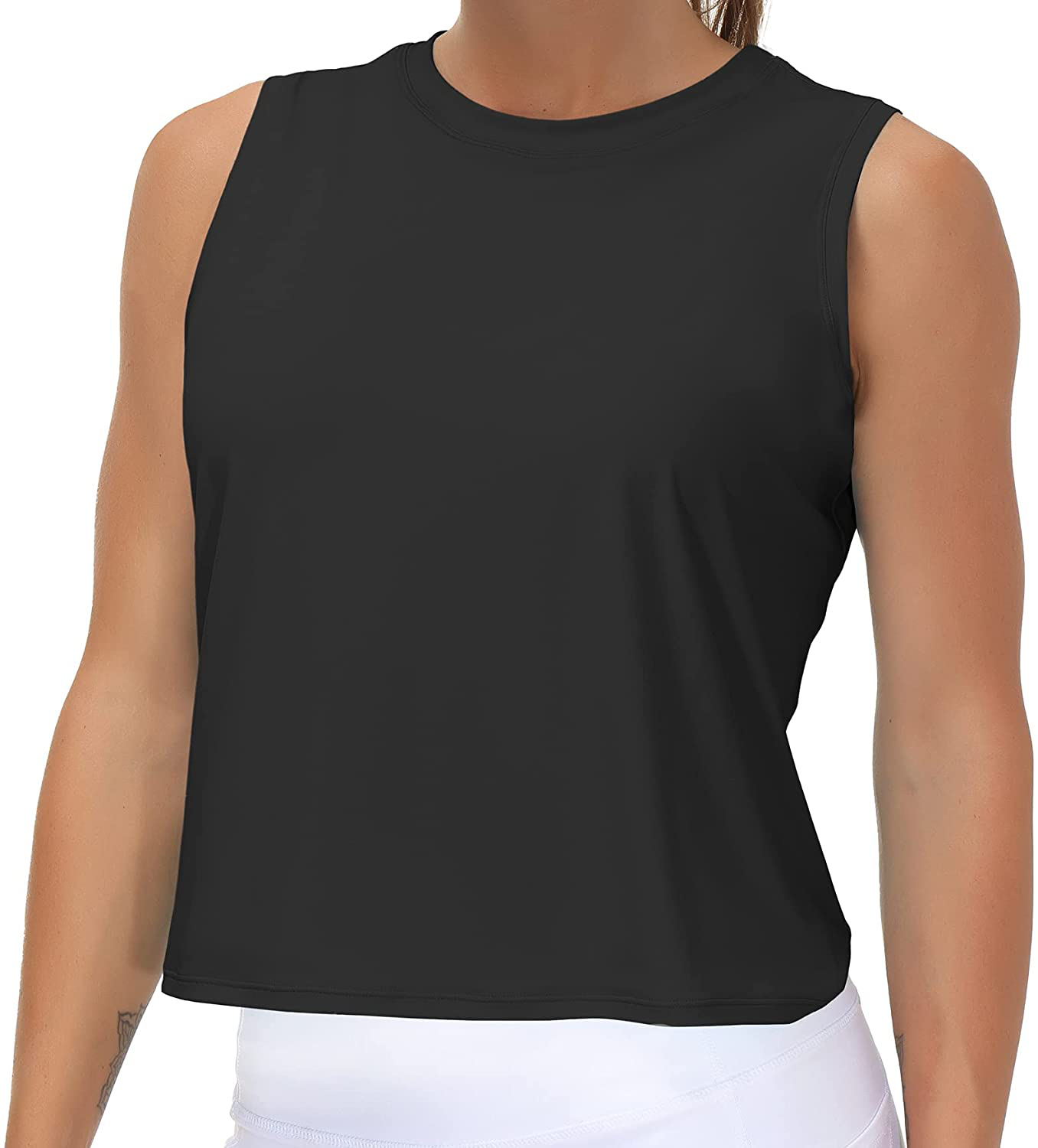 Ice Silk Workout Tops for Women Quick Dry Muscle Gym Running Shirts Sleeveless Flowy Yoga Tank Tops Apparel & Accessories > Clothing > Activewear Kylie Max