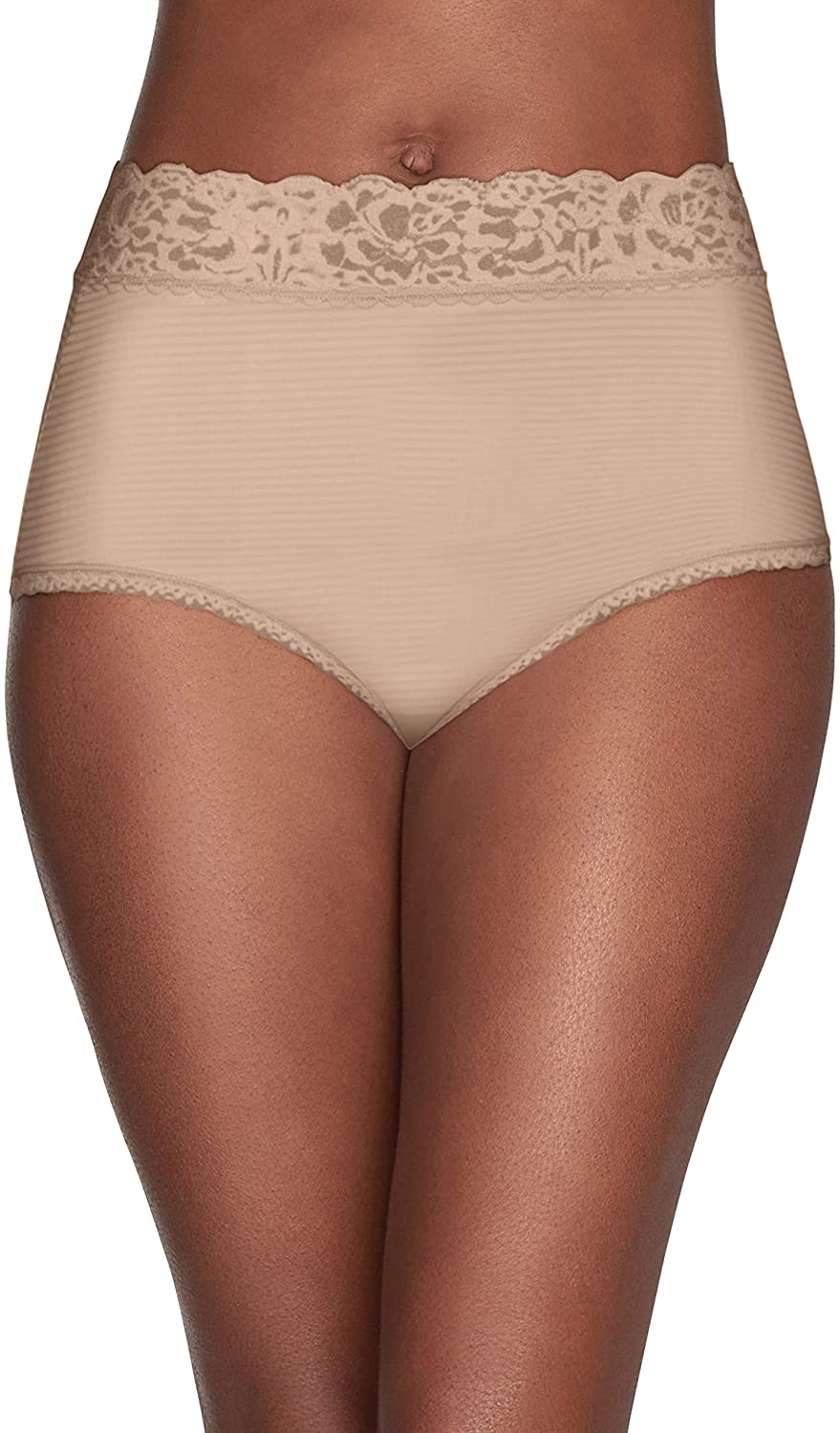 Vanity Fair Women'S Flattering Lace Panties Apparel & Accessories > Clothing > Underwear & Socks > Underwear Vanity Fair Brief - Rose Beige Stripe Brief 7