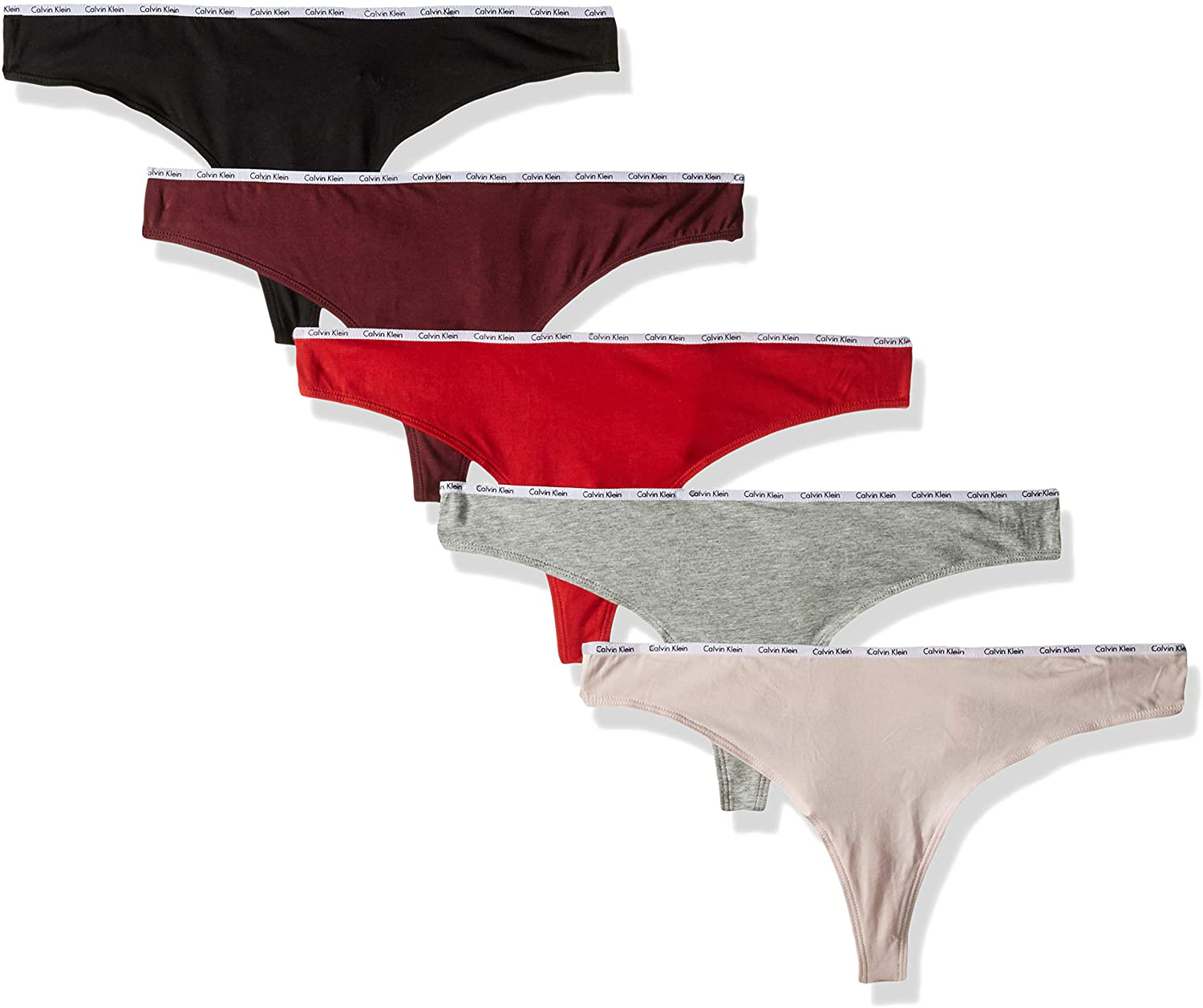 Calvin Klein Women's Signature Logo Cotton Thong Apparel & Accessories > Clothing > Underwear & Socks > Underwear Calvin Klein Black/Grey Heather/Manic Red/Pheobe/Nymph’s Thigh 5 X-Large