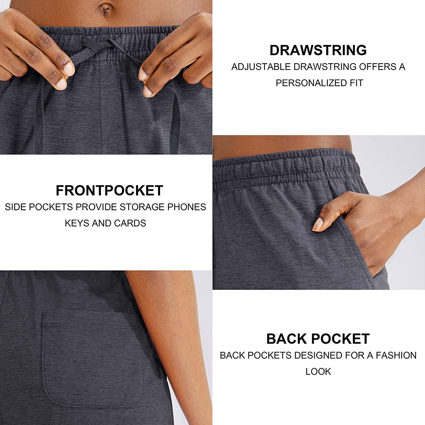 G Gradual Women'S Bermuda Shorts Jersey Shorts with Deep Pockets 7" Long Shorts for Women Lounge Walking Athletic Apparel & Accessories > Clothing > Shorts Kylie Max