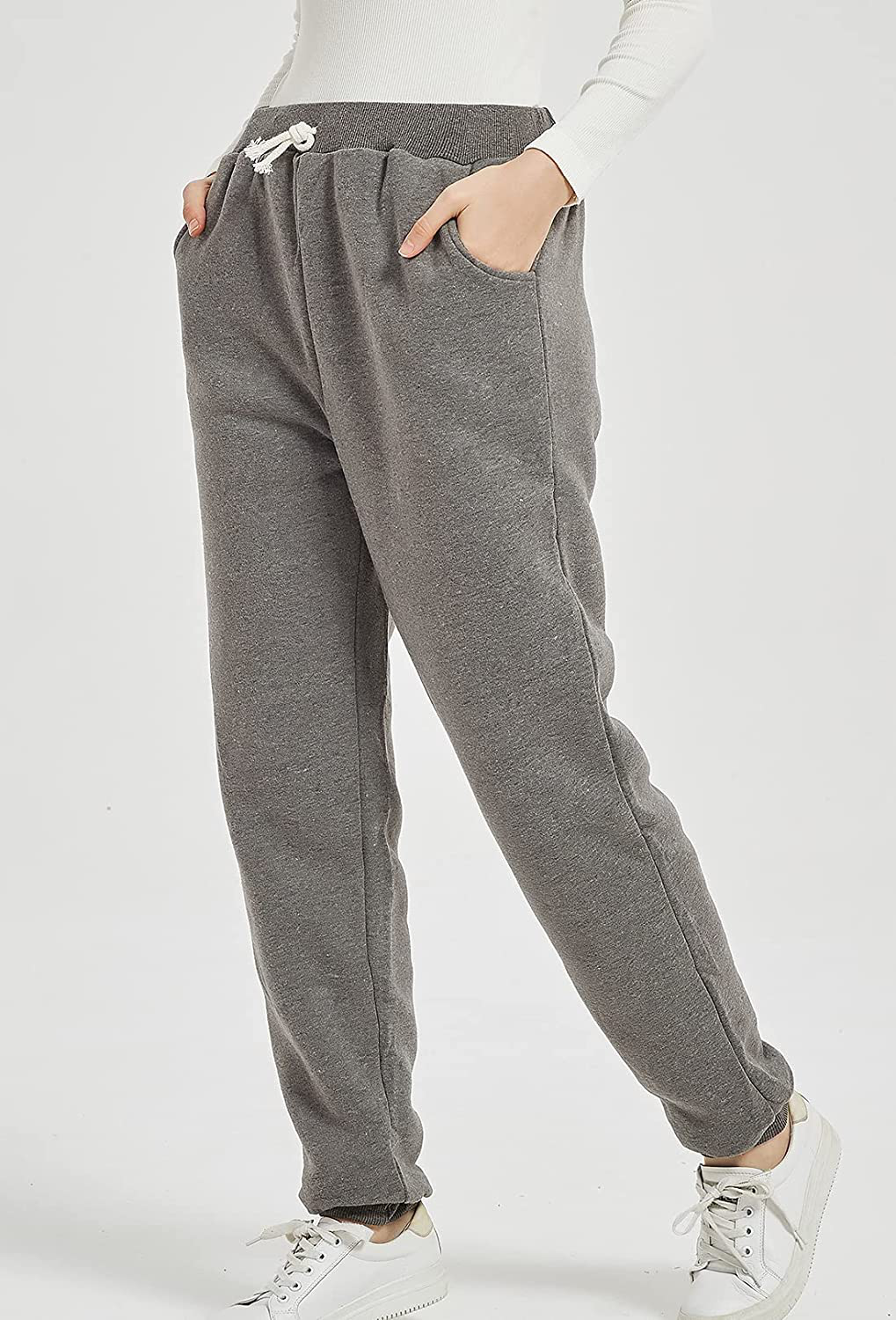 Flygo Women'S Winter Warm Fleece Joggers Pants Sherpa Lined Athletic Active Sweatpants Apparel & Accessories > Clothing > Activewear Kylie Max
