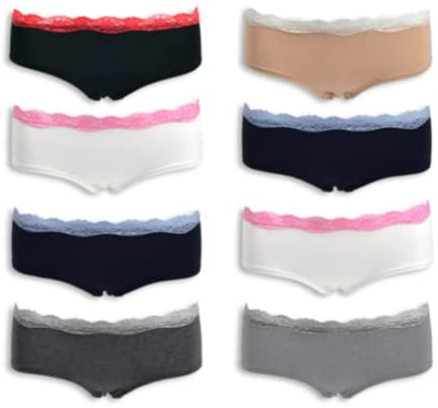 Emprella Womens Lace Underwear Hipster Panties Cotton-Spandex-8 Pack Colors and Patterns May Vary,Assorted Apparel & Accessories > Clothing > Underwear & Socks > Underwear Emprella
