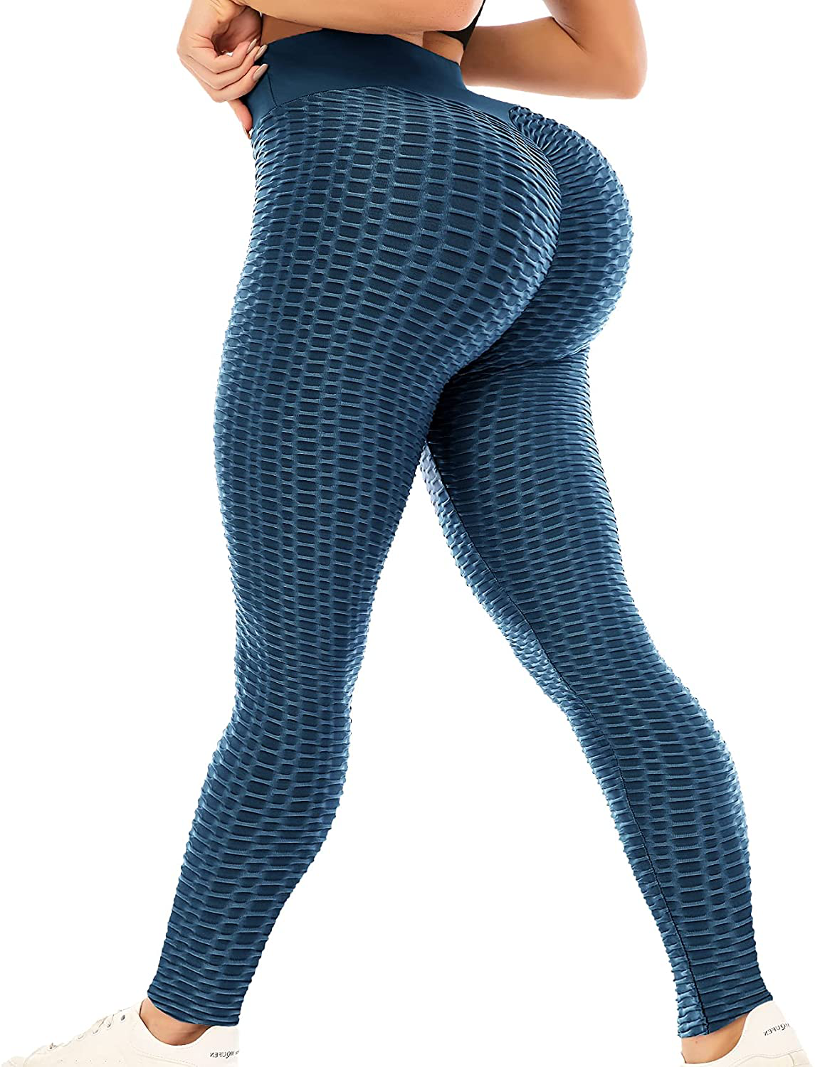ViCherub Leggings for Women Scrunch Butt Lifting TIK Tok Yoga Pants Peach Lift High Waisted, Workout Tummy Control Tights Apparel & Accessories > Clothing > Activewear ViCherub Navy Blue Large