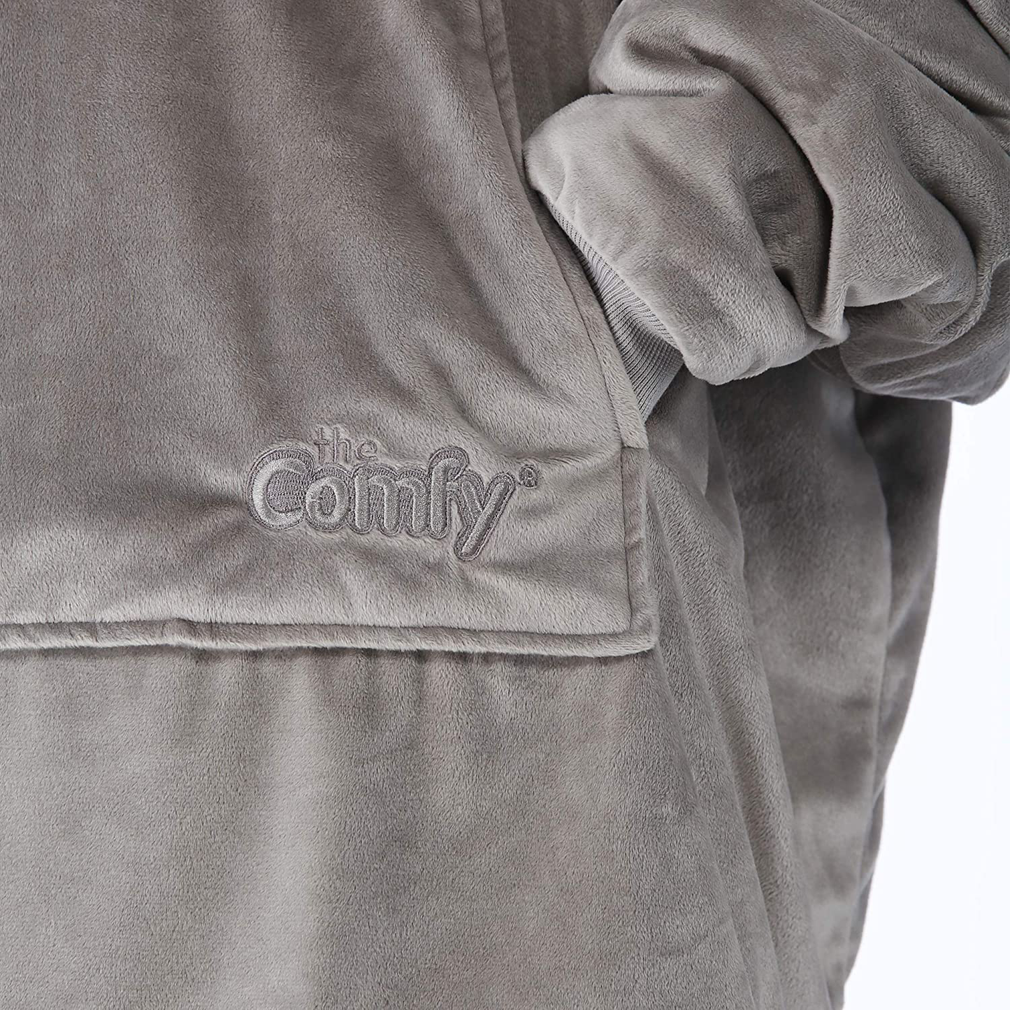 THE COMFY Original | Oversized Microfiber & Sherpa Wearable Blanket, Seen On Shark Tank, One Size Fits All Gray Arts & Entertainment > Party & Celebration > Gift Giving THE COMFY