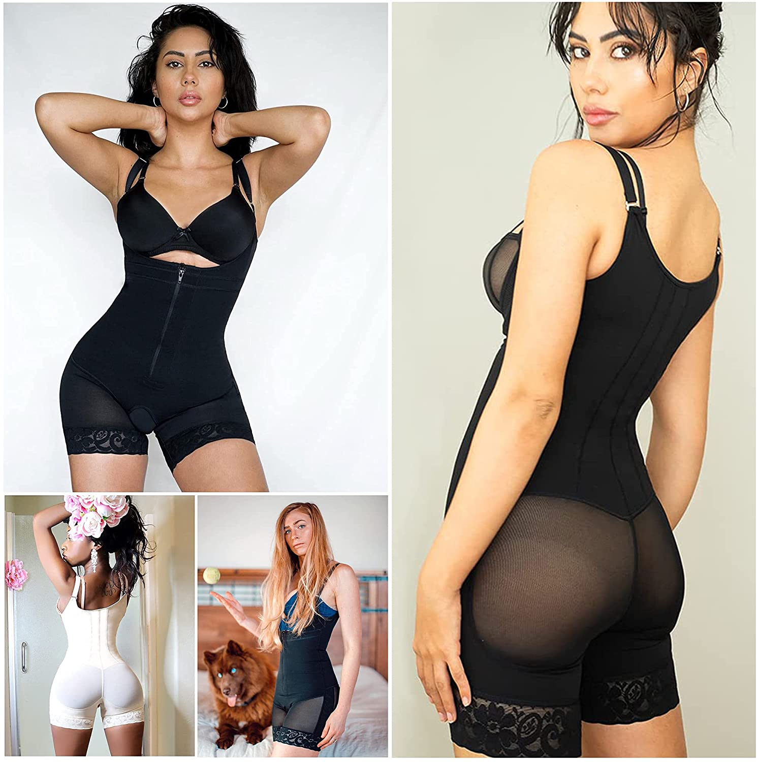 SHAPERX Shapewear for Women Tummy Control Fajas Full Body Shaper Butt Lifter Thigh Slimmer Shorts Apparel & Accessories > Clothing > Underwear & Socks > Shapewear SHAPERX