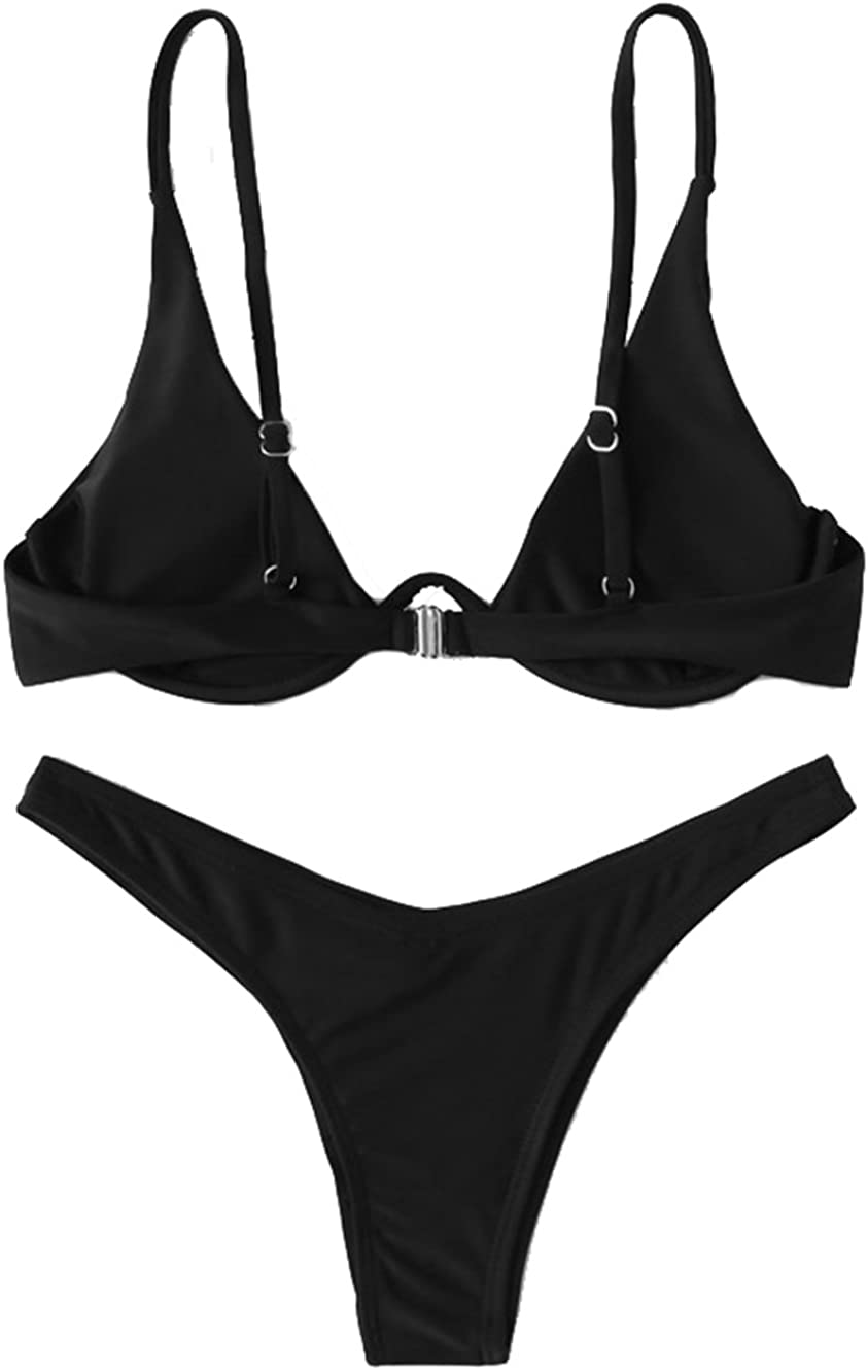 Verdusa Women'S Sexy Triangle Bathing Two Pieces Swimsuit Bikini Set Apparel & Accessories > Clothing > Underwear & Socks > Underwear Verdusa