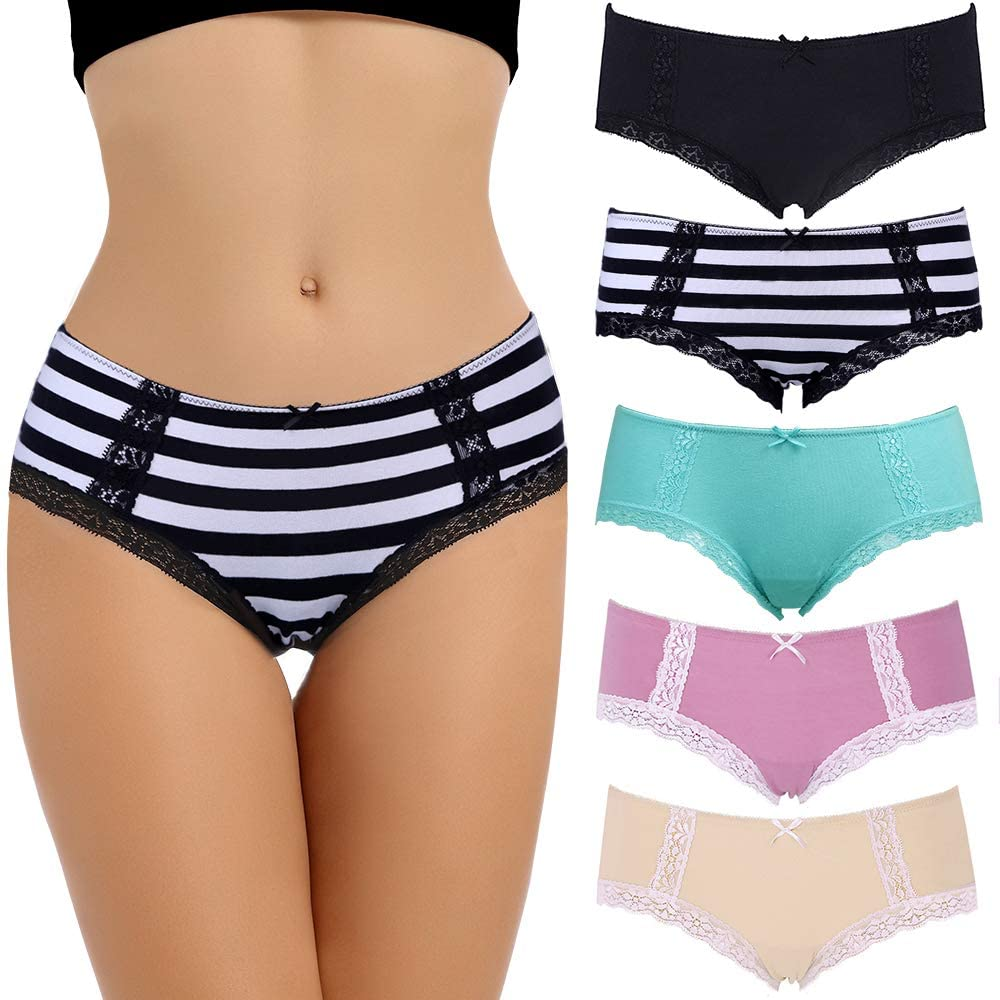 LYYTHAVON Women’S Underwear Breathable Cotton Brief Ladies Panties Apparel & Accessories > Clothing > Underwear & Socks > Underwear LYYTHAVON Multicolored 6,5 Pack X-Large