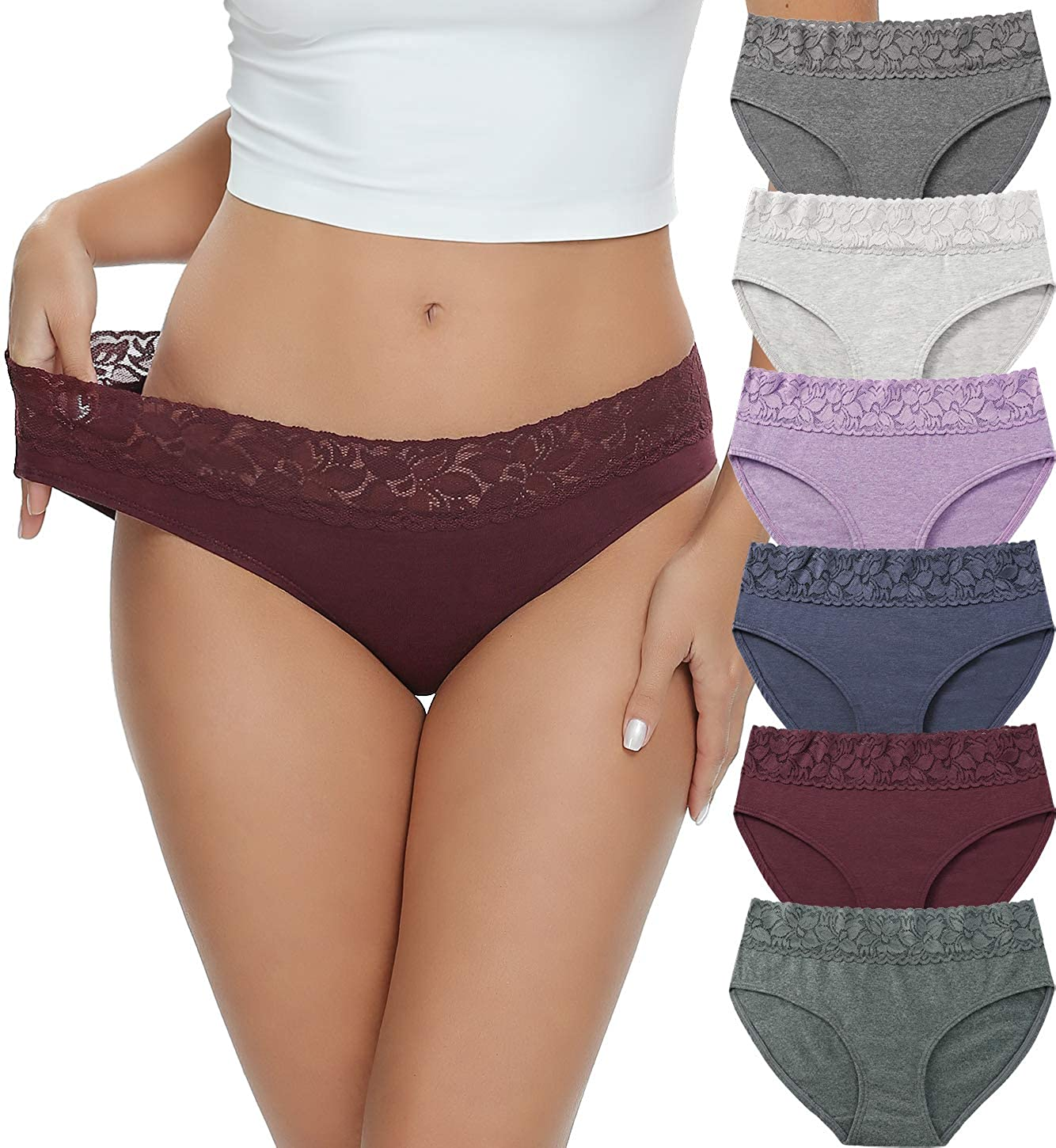 Cotton Hipster Panties for Women Lace Hiphugger Panties Bikini Underwear Pack Apparel & Accessories > Clothing > Underwear & Socks > Underwear Altheanray Cotton Panties -Solid Lp Small