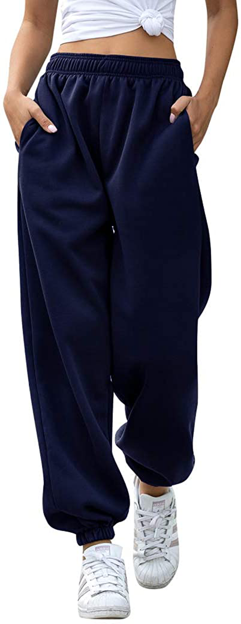 Hesayep Women'S High Waisted Sweatpants Workout Active Joggers Pants Baggy Lounge Bottoms Apparel & Accessories > Clothing > Activewear Kylie Max