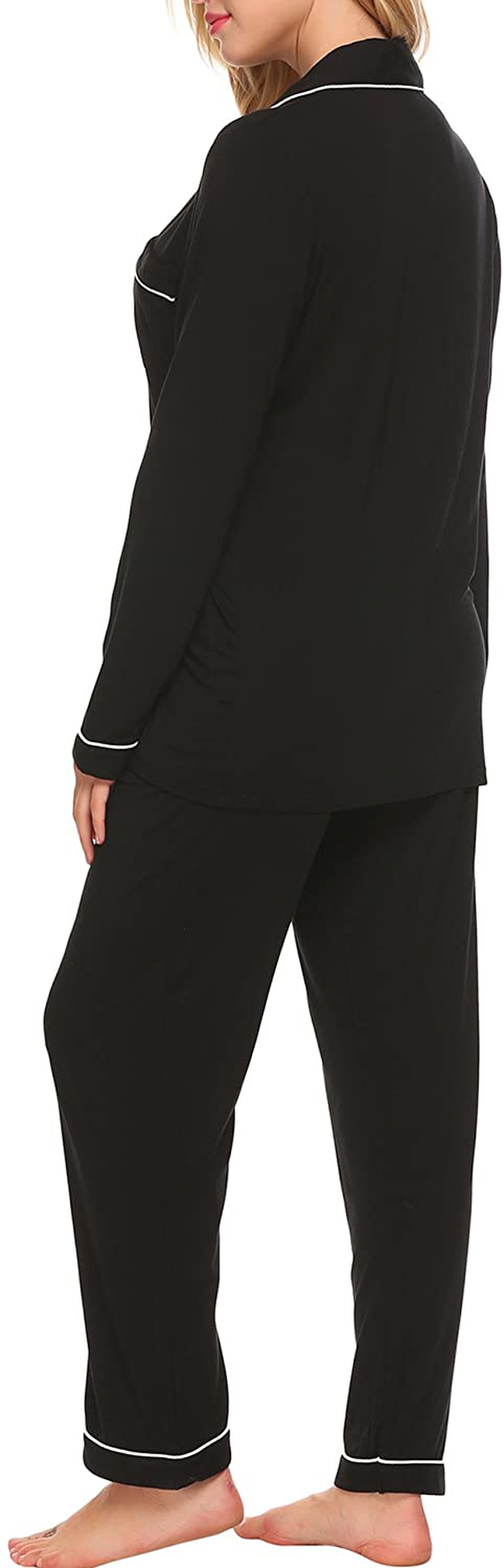 Ekouaer Pajamas Set Long Sleeve Sleepwear Womens Button down Nightwear Soft Pj Lounge Sets XS-XXL Apparel & Accessories > Clothing > Sleepwear & Loungewear > Pajamas Kylie Max