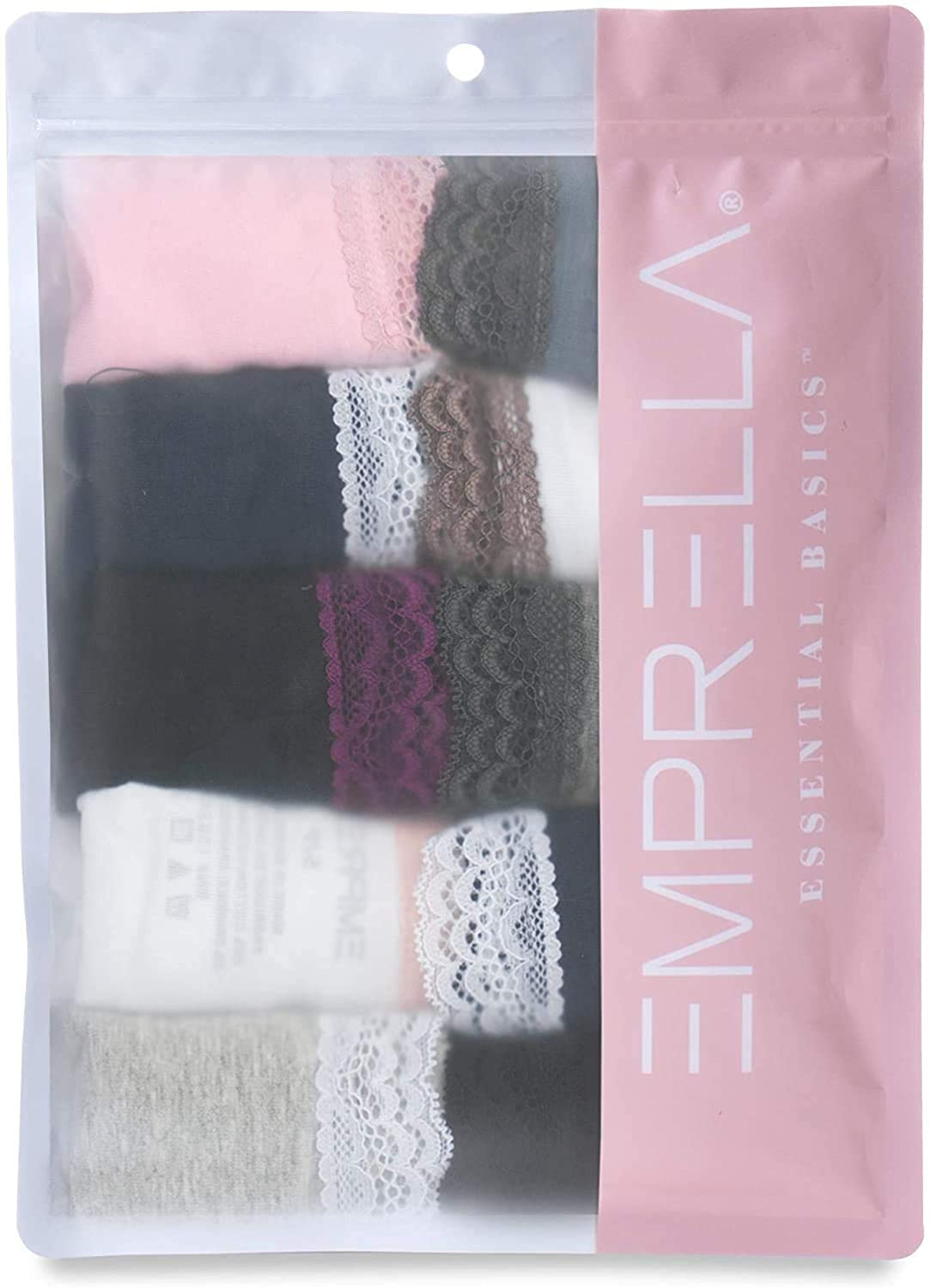 Emprella Womens Lace Underwear Hipster Panties Cotton-Spandex-8 Pack Colors and Patterns May Vary,Assorted Apparel & Accessories > Clothing > Underwear & Socks > Underwear Emprella