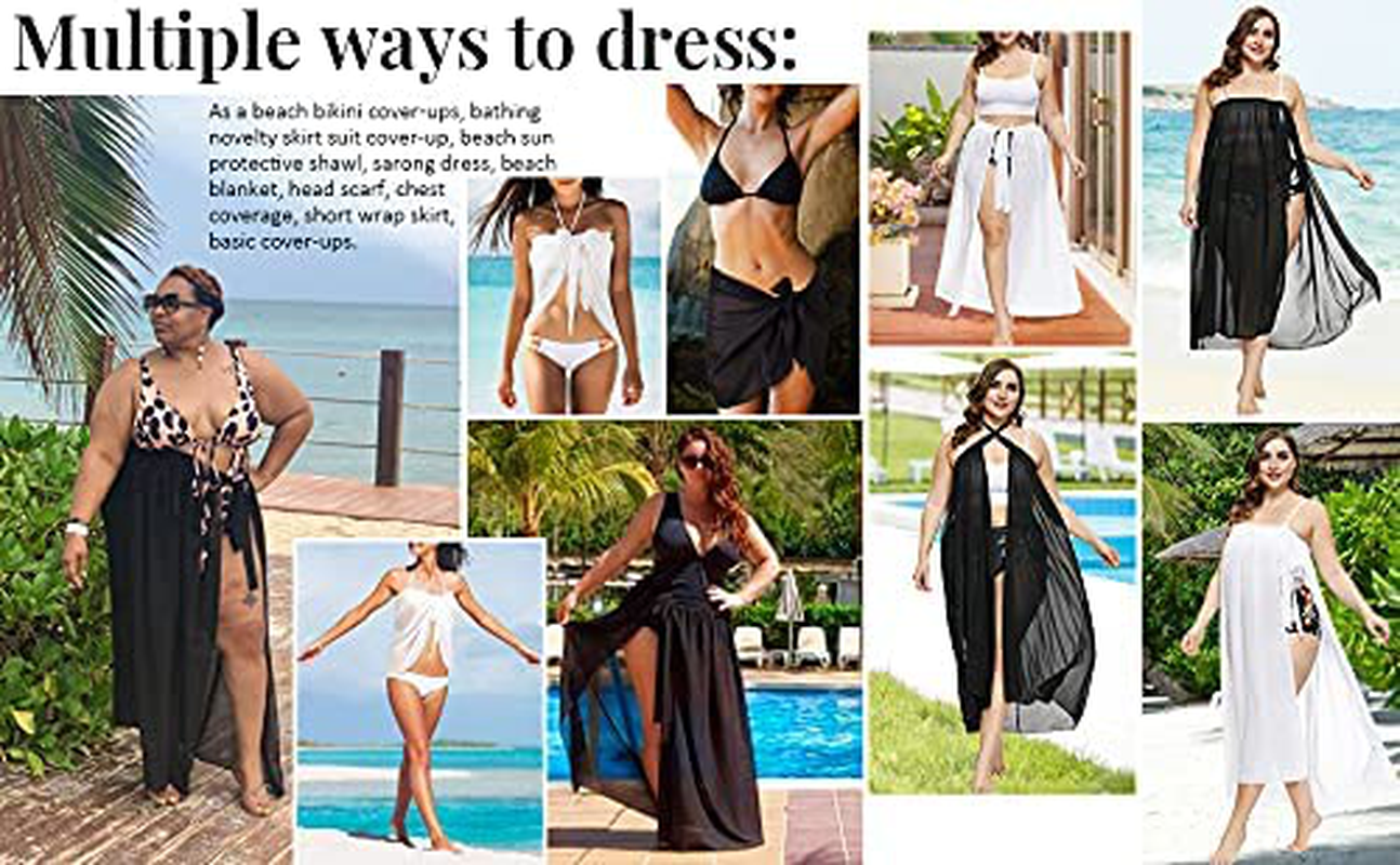 Hanna Nikole plus Size Sarong Swimsuit Cover Ups Bikini Beach Cover-Ups Wrap Skirt Apparel & Accessories > Clothing > Swimwear Kylie Max