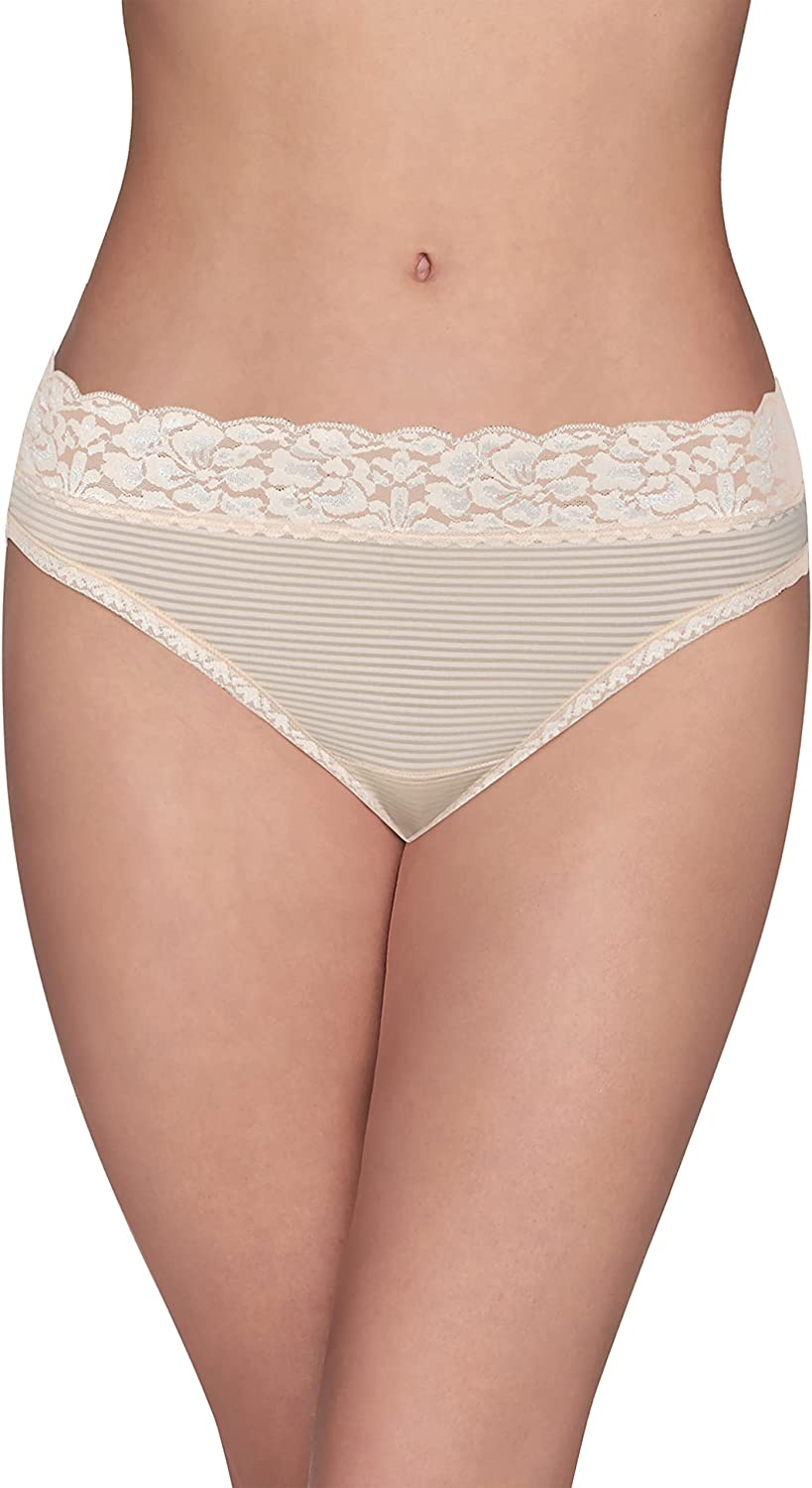 Vanity Fair Women'S Flattering Lace Panties Apparel & Accessories > Clothing > Underwear & Socks > Underwear Vanity Fair Bikini - Neutral Stripe Bikini 5