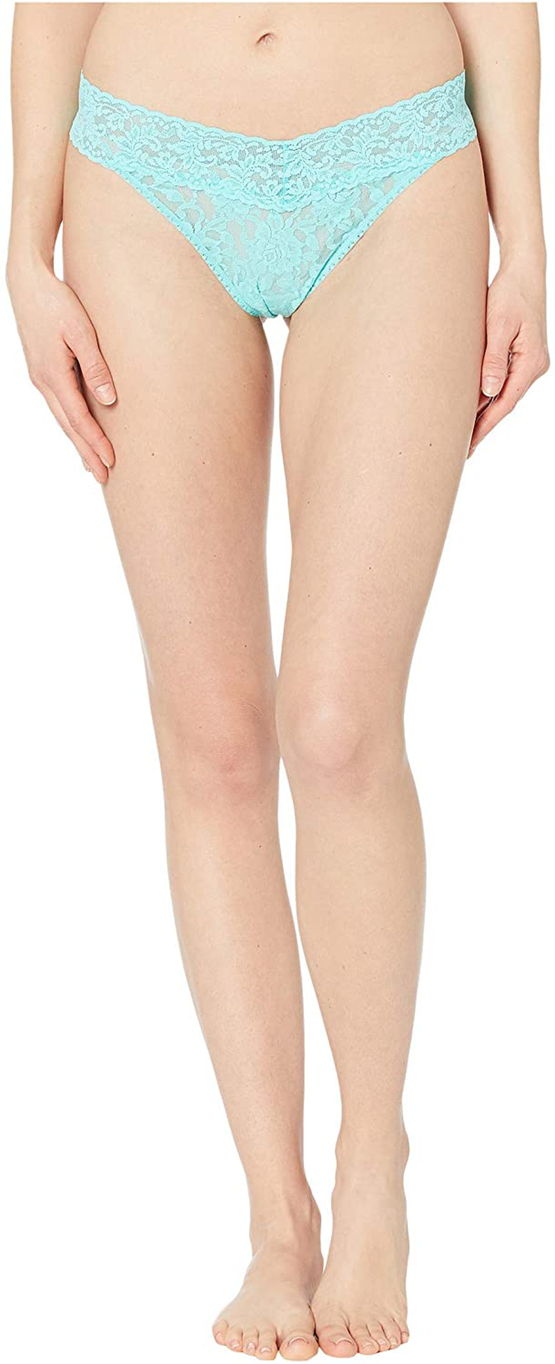 hanky panky, Signature Lace Original Rise Thong, One Size (4-14) Apparel & Accessories > Clothing > Underwear & Socks > Underwear hanky panky Bright Aqua One Size