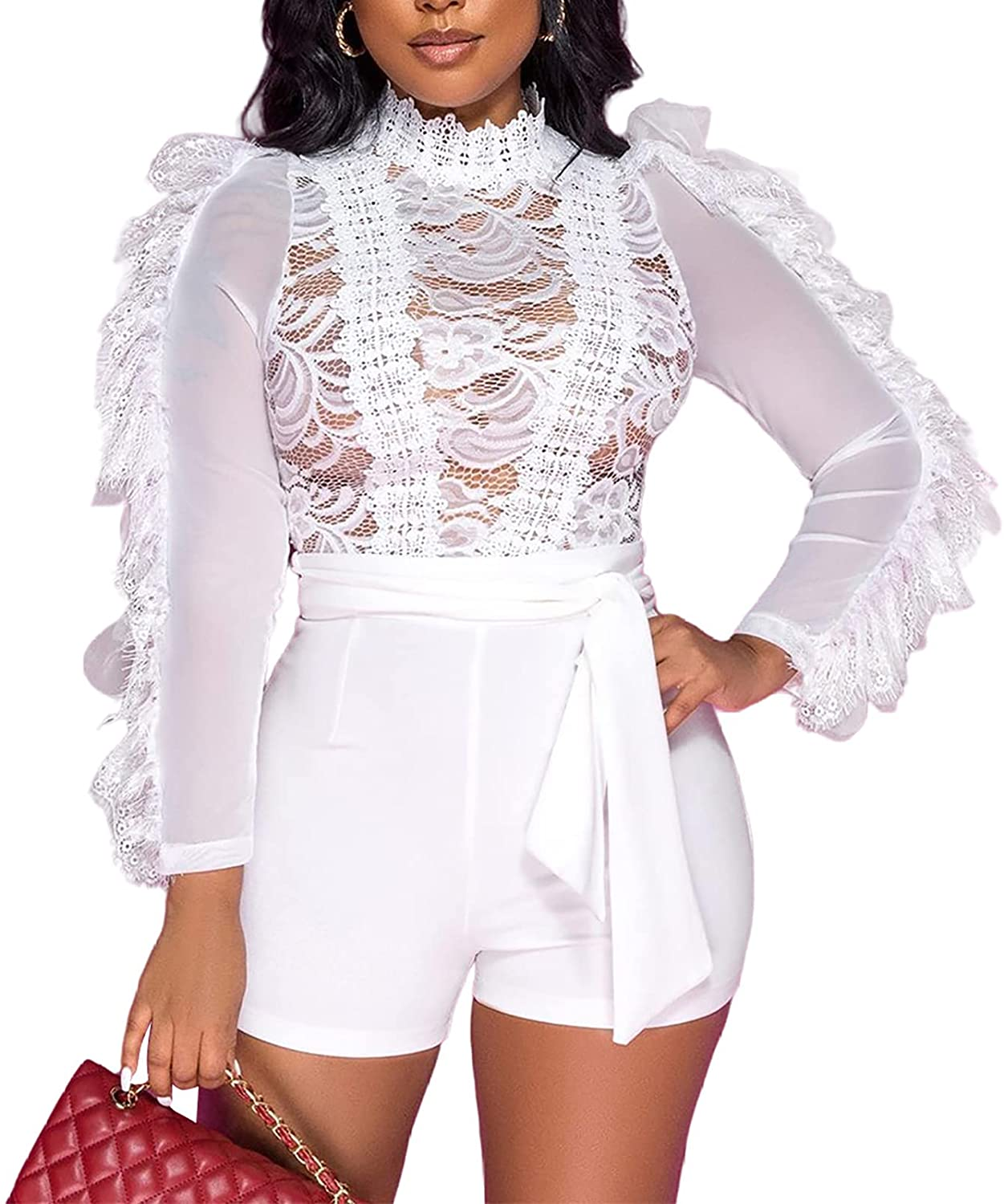 DINGANG Women’S Mini Dress Sleeveless Ruffle Suspender Solid Color Short Solid Color Dress Apparel & Accessories > Clothing > Dresses DINGANG Q White Medium