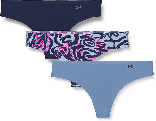 Under Armour Women's Thong Printed Underwear, 3-Pack Apparel & Accessories > Clothing > Underwear & Socks > Underwear Under Armour Mineral Blue/Black Small