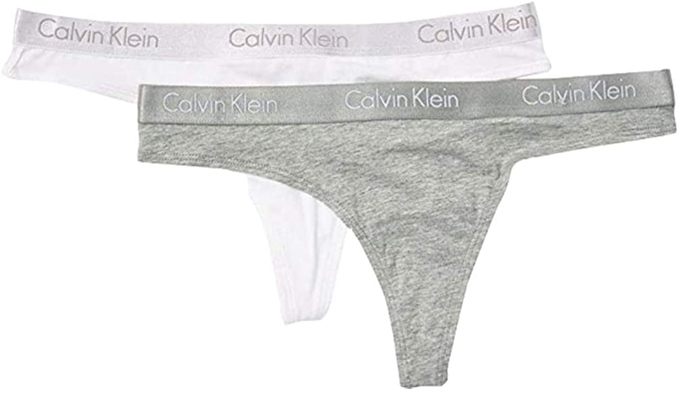 Calvin Klein Women's Motive Cotton Multipack Thong Panty Apparel & Accessories > Clothing > Underwear & Socks > Underwear Calvin Klein Scorched Denim/Nymph's Thigh/Snow Heather Medium
