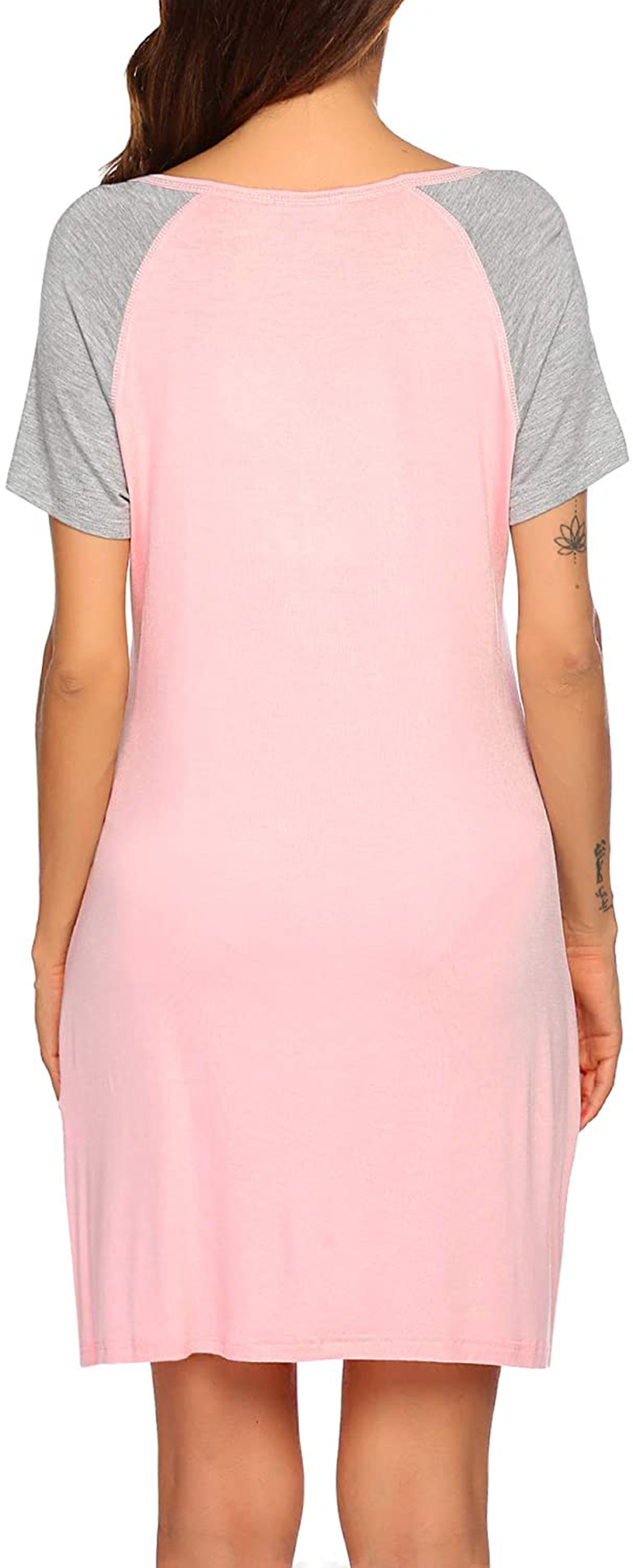 Ekouaer Women'S Short Sleeve V-Neck Nightgown Soft Sleeping Shirts Loungewear Nightshirts Apparel & Accessories > Clothing > Sleepwear & Loungewear > Nightgowns Kylie Max