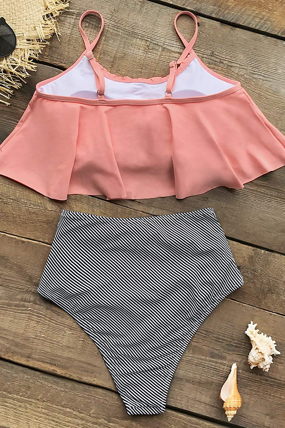 CUPSHE Women'S High Waisted Falbala Bikini Set Kylie Max
