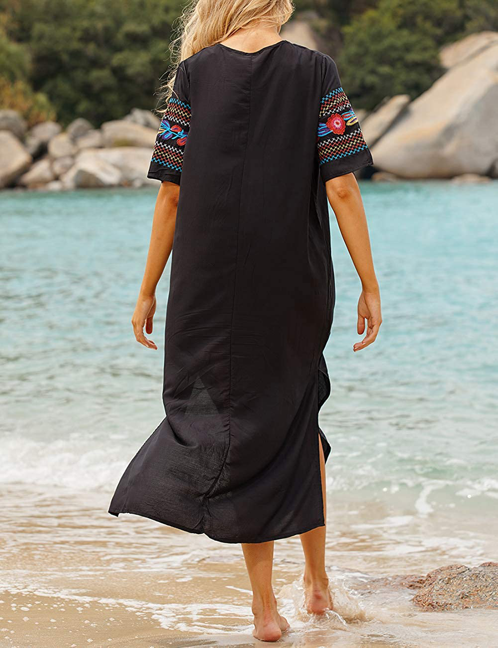 Bsubseach Women Beachwear Turkish Kaftans Long Swimsuit Cover up Caftan Beach Dress Apparel & Accessories > Clothing > Swimwear Kylie Max
