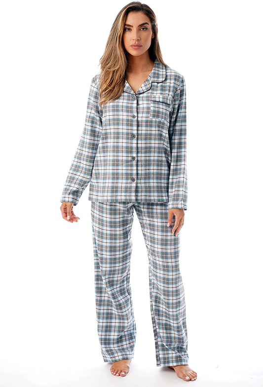 Just Love Long Sleeve Flannel Pajama Sets for Women Apparel & Accessories > Clothing > Sleepwear & Loungewear > Pajamas Just Love Grey Medium