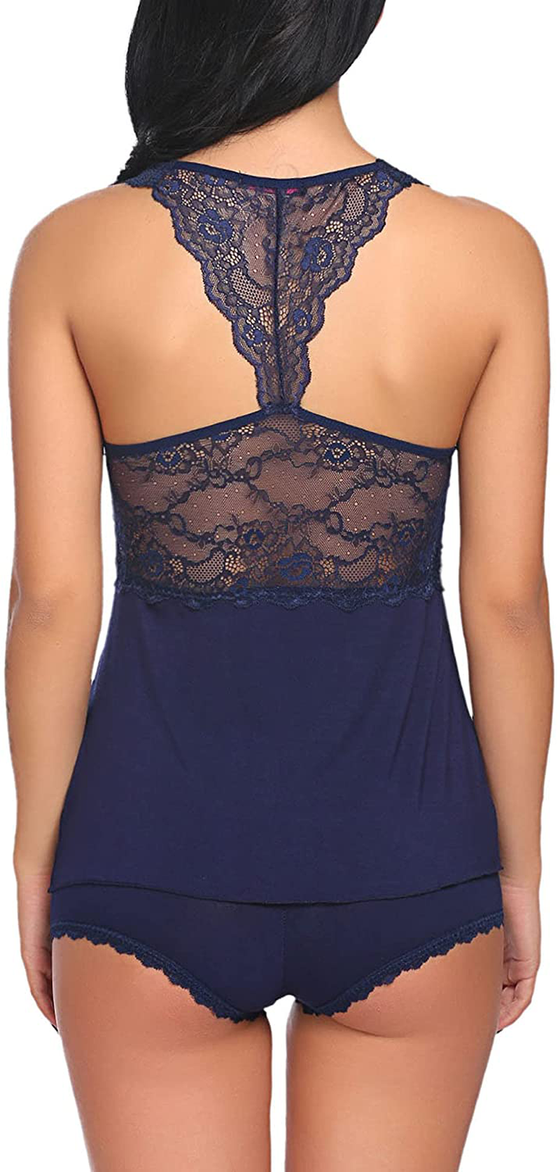 ELOVER Sexy Pajamas for Women Lace Pajamas Set Cami and Shorts Lingerie Sexy Sleepwear S-4XL Apparel & Accessories > Clothing > Sleepwear & Loungewear Kylie Max
