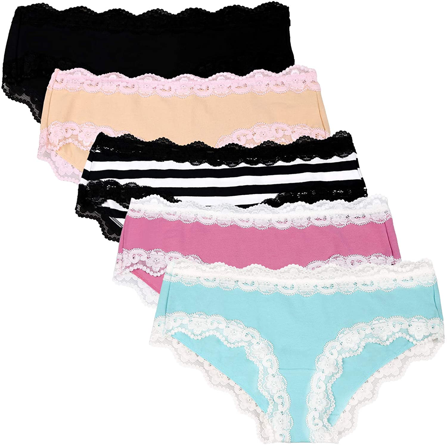 LYYTHAVON Women’S Underwear Soft Breathable Cotton Brief Ladies Panties 5-Pack Apparel & Accessories > Clothing > Underwear & Socks > Underwear LYYTHAVON